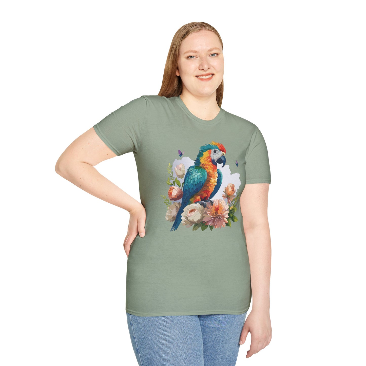 Bird T-Shirt, Floral Bird T Shirt, Shirt with Bird, Shirt with Animal