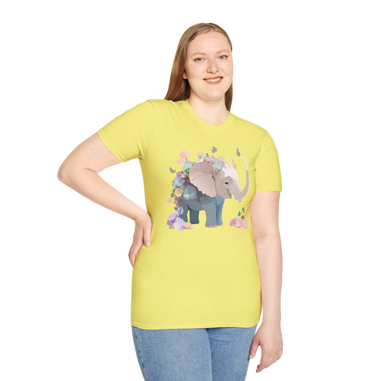 Elephant Shirt, T Shirt with Elephant, Elephant on T Shirt, T Shirt with Animation, Animals Tee Shirt
