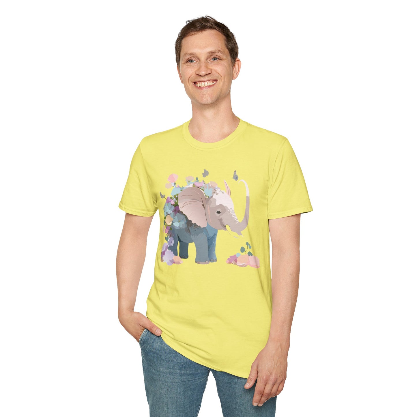 Elephant Shirt, T Shirt with Elephant, Elephant on T Shirt, T Shirt with Animation, Animals Tee Shirt