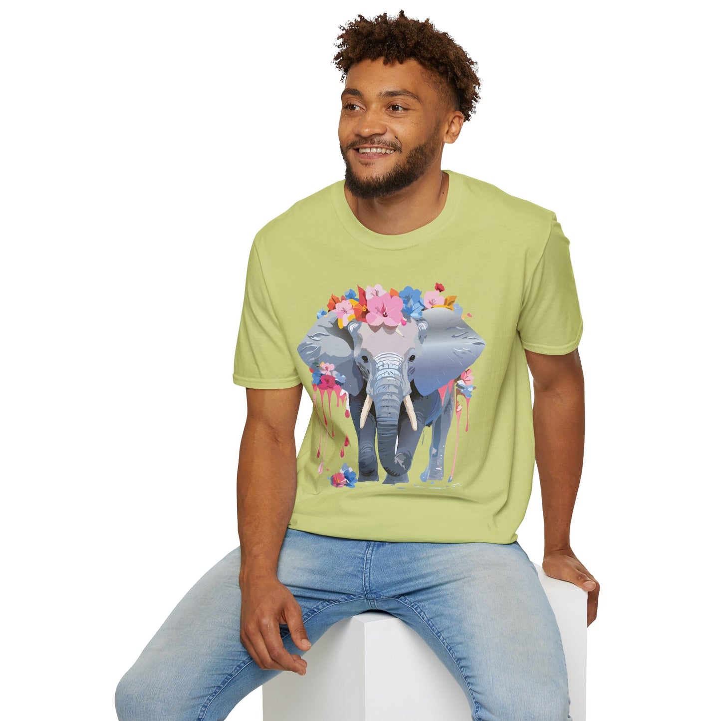 Elephant Shirt, T Shirt with Elephant, Elephant on T Shirt, T Shirt with Animation, Animals Tee Shirt