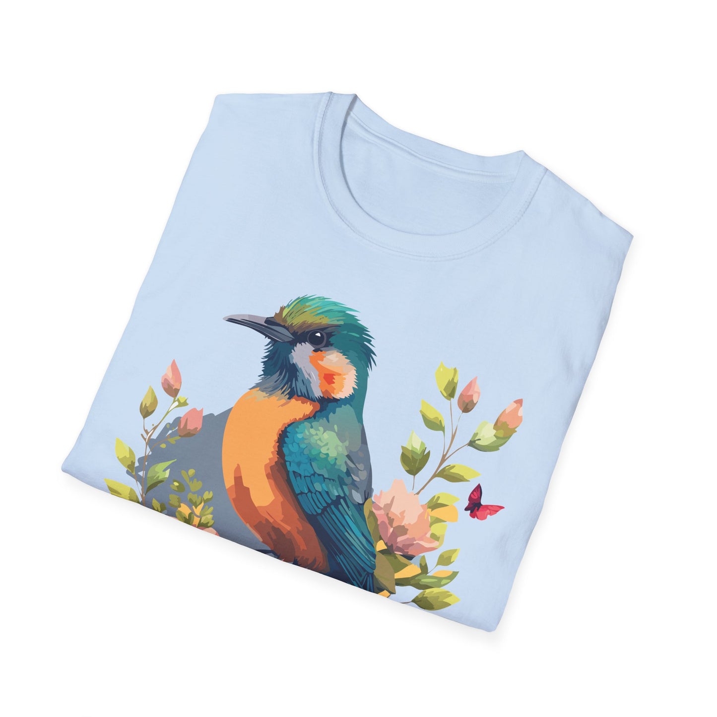 Bird T-Shirt, Floral Bird T Shirt, Shirt with Bird, Shirt with Animal
