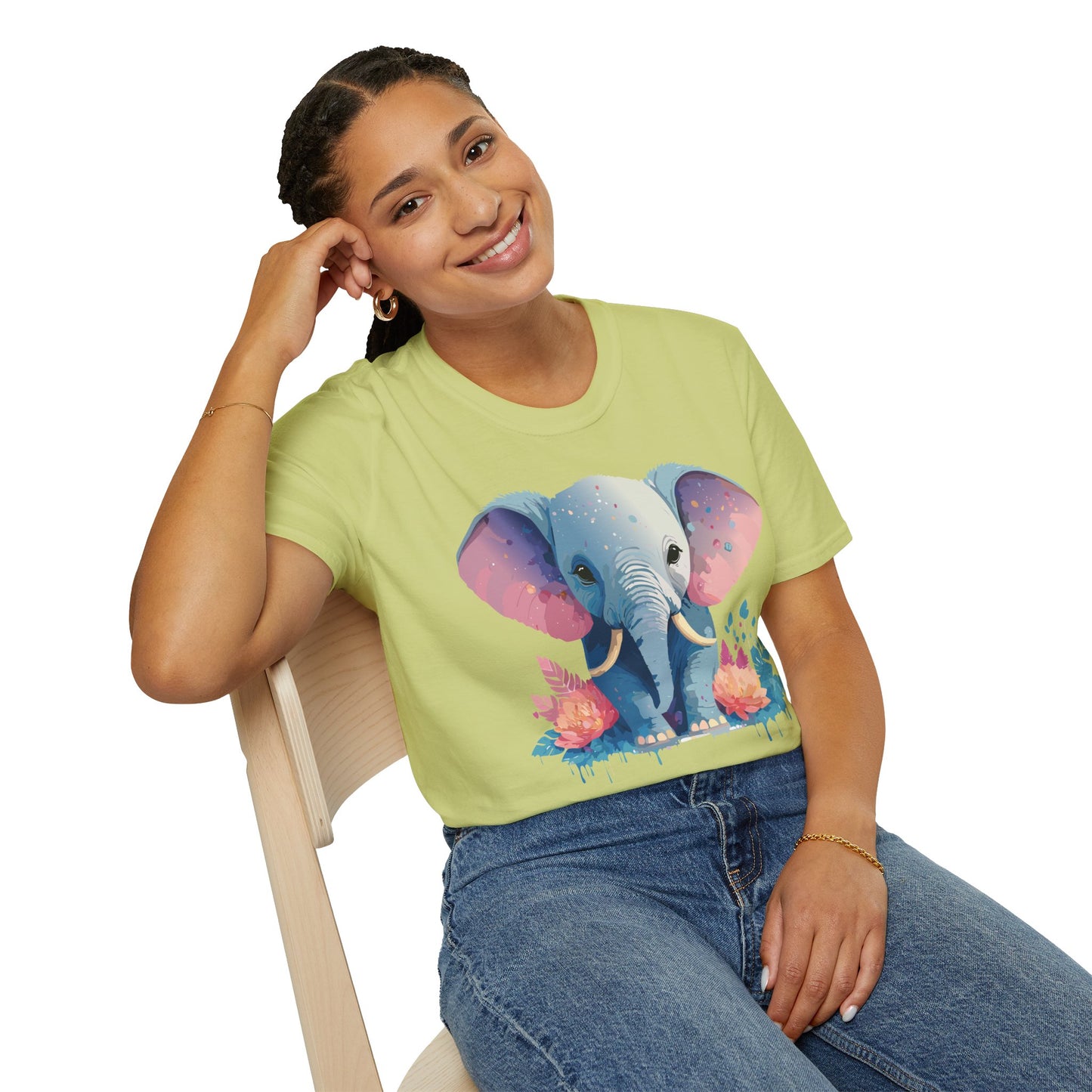 Elephant Shirt, T Shirt with Elephant, Elephant on T Shirt, T Shirt with Animation, Animals Tee Shirt