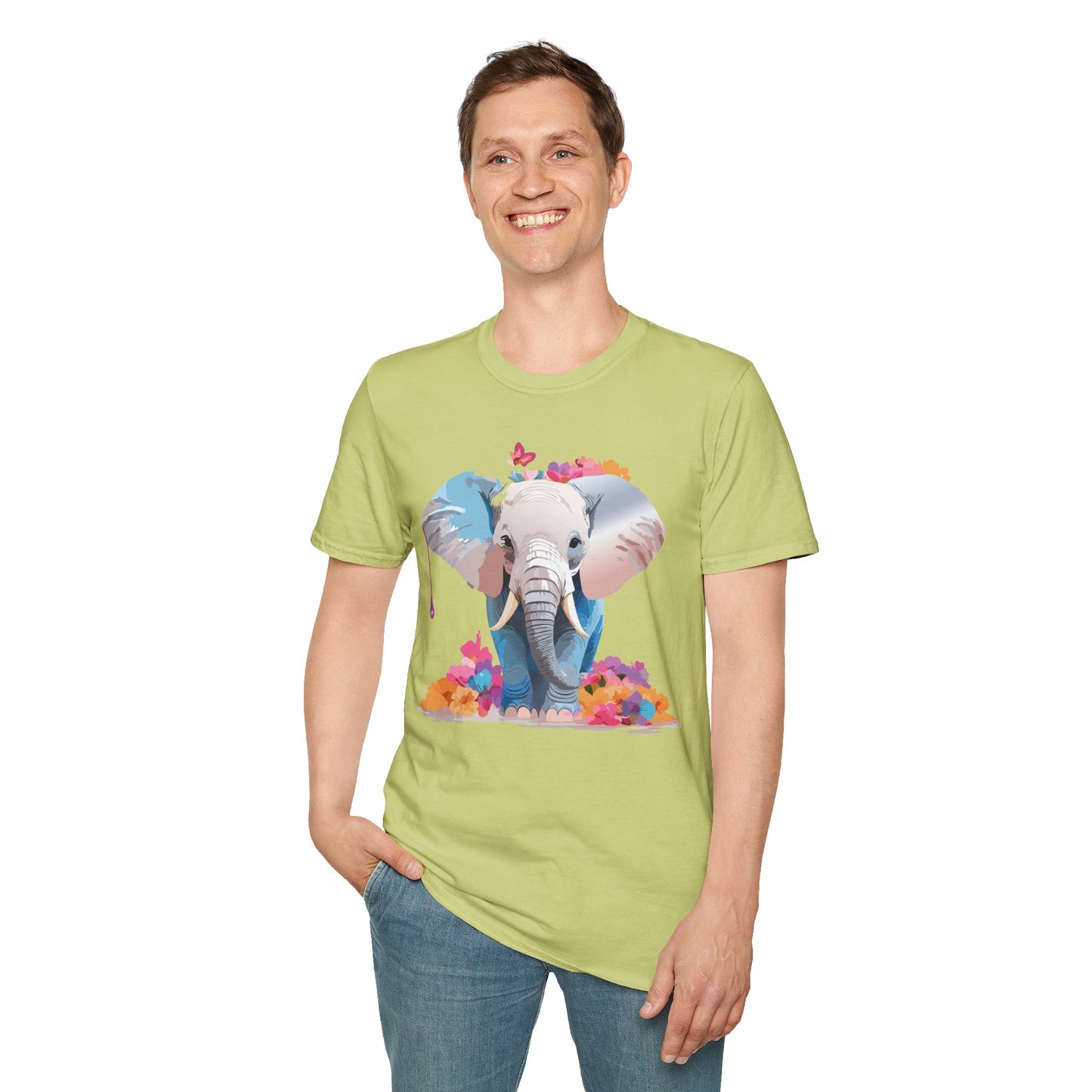 Elephant Shirt, T Shirt with Elephant, Elephant on T Shirt, T Shirt with Animation, Animals Tee Shirt