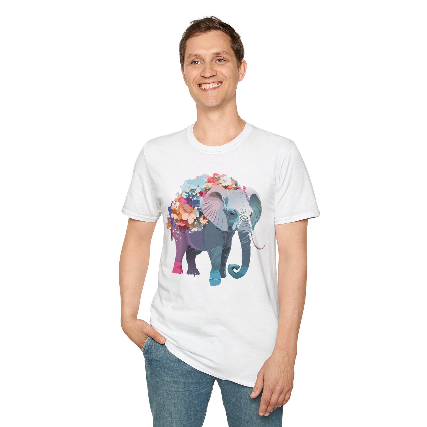 Elephant Shirt, T Shirt with Elephant, Elephant on T Shirt, T Shirt with Animation, Animals Tee Shirt
