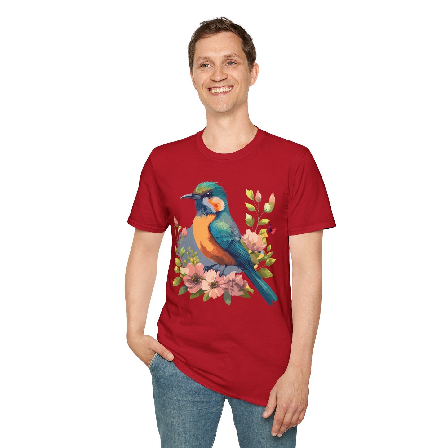 Bird T-Shirt, Floral Bird T Shirt, Shirt with Bird, Shirt with Animal
