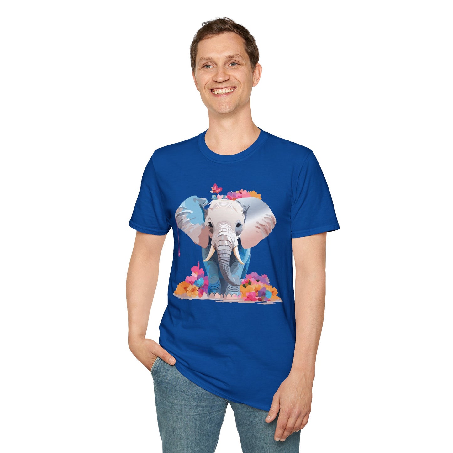 Elephant Shirt, T Shirt with Elephant, Elephant on T Shirt, T Shirt with Animation, Animals Tee Shirt
