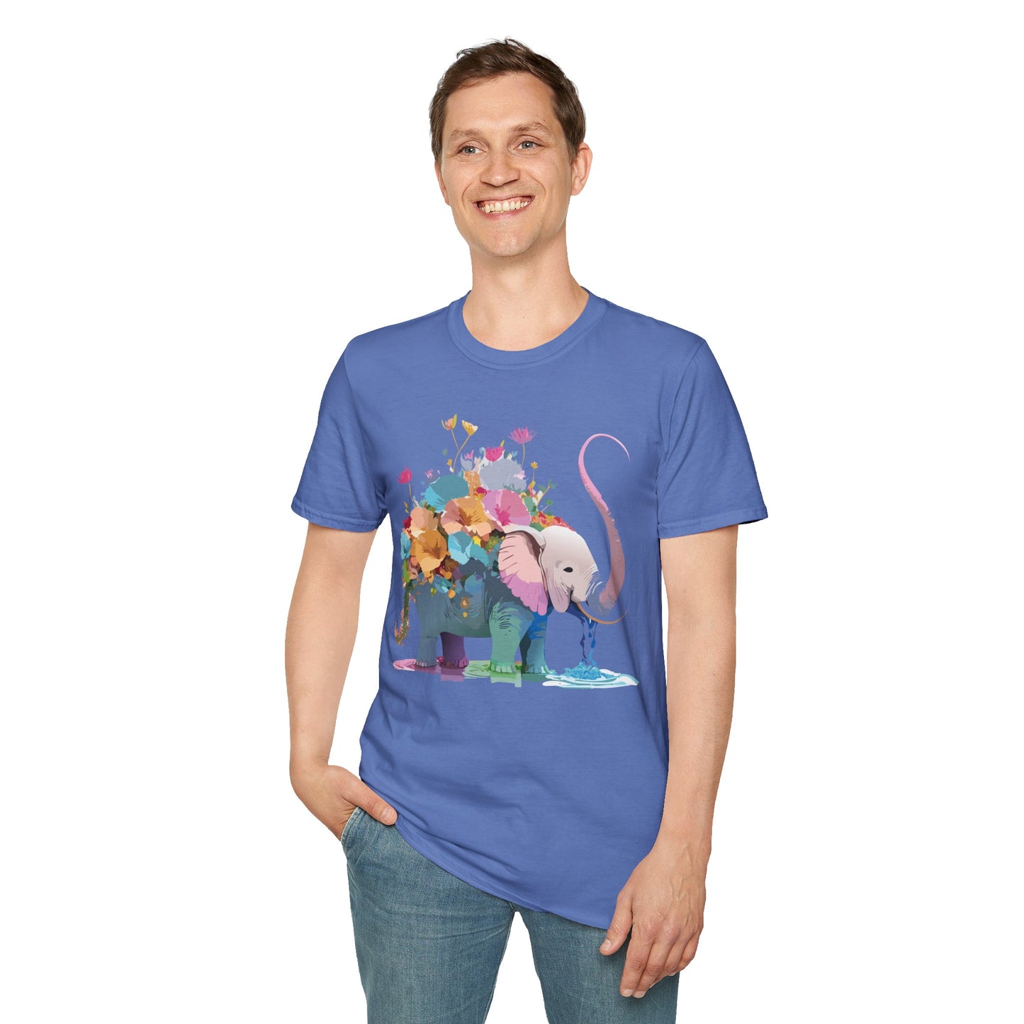 Elephant Shirt, T Shirt with Elephant, Elephant on T Shirt, T Shirt with Animation, Animals Tee Shirt