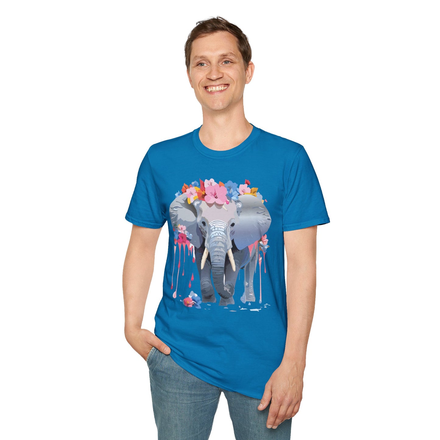 Elephant Shirt, T Shirt with Elephant, Elephant on T Shirt, T Shirt with Animation, Animals Tee Shirt