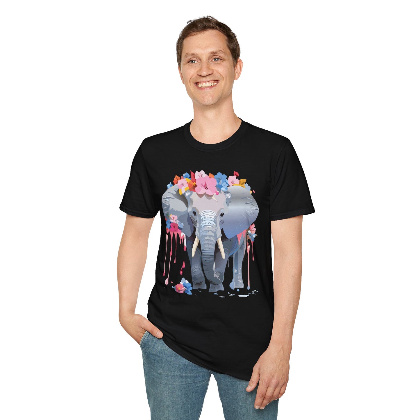 Elephant Shirt, T Shirt with Elephant, Elephant on T Shirt, T Shirt with Animation, Animals Tee Shirt