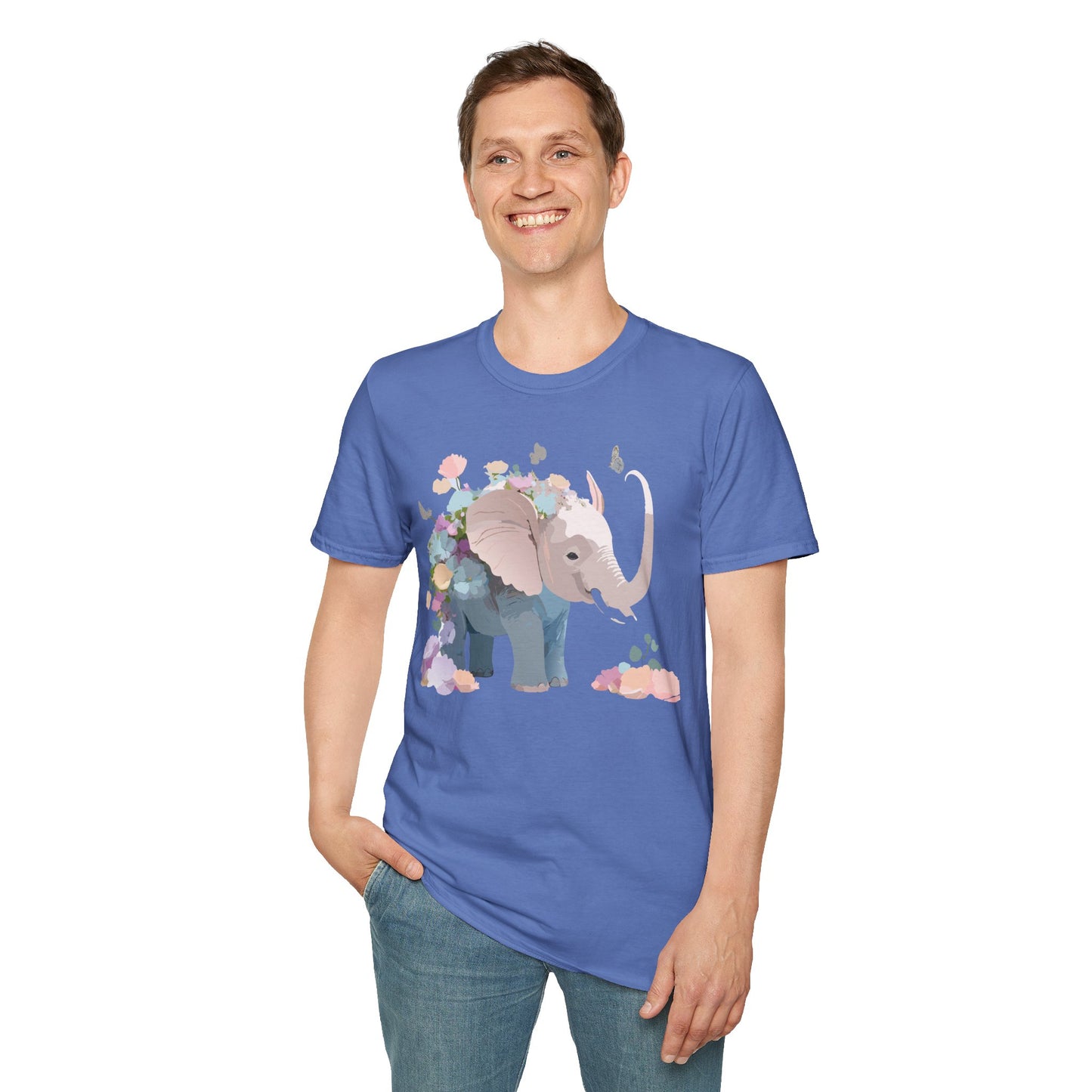 Elephant Shirt, T Shirt with Elephant, Elephant on T Shirt, T Shirt with Animation, Animals Tee Shirt