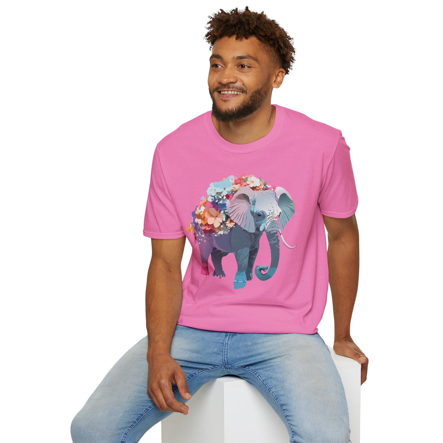 Elephant Shirt, T Shirt with Elephant, Elephant on T Shirt, T Shirt with Animation, Animals Tee Shirt