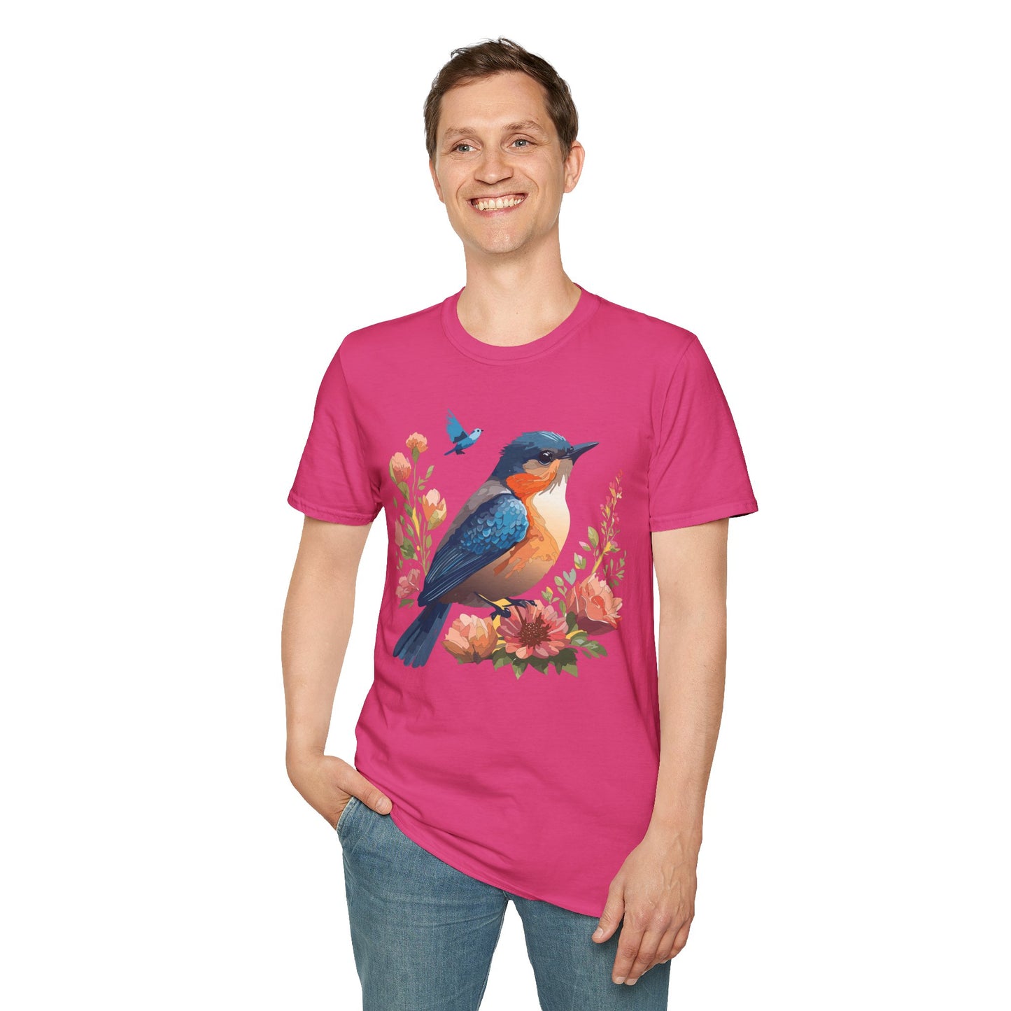 Bird T-Shirt, Floral Bird T Shirt, Shirt with Bird, Shirt with Animal