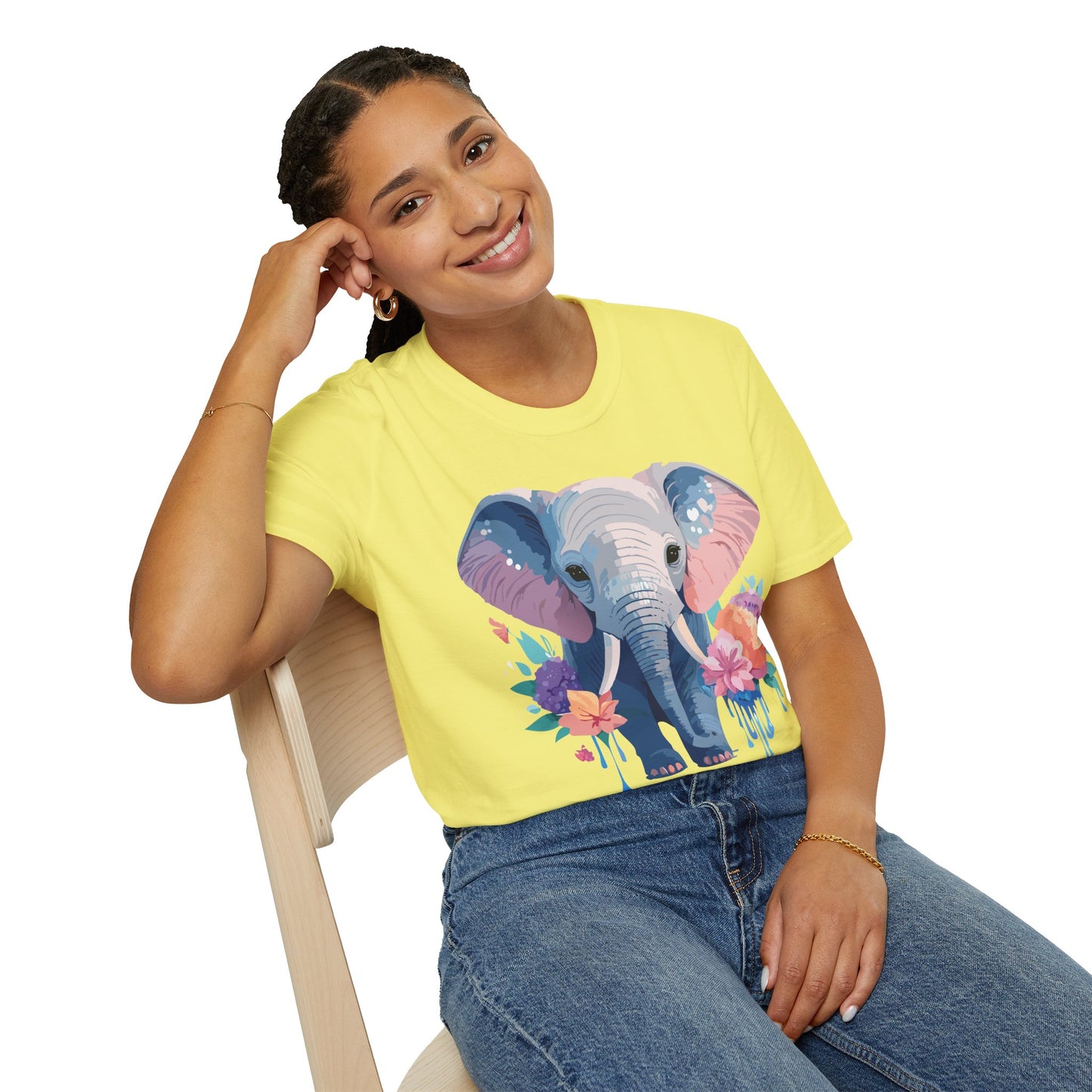 Elephant Shirt, T Shirt with Elephant, Elephant on T Shirt, T Shirt with Animation, Animals Tee Shirt