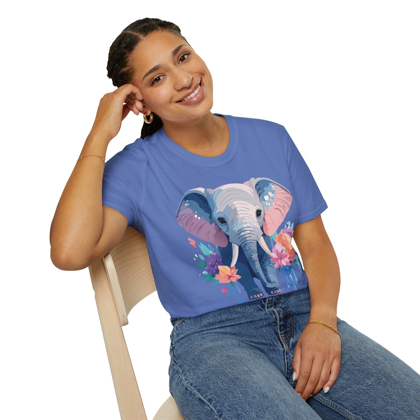 Elephant Shirt, T Shirt with Elephant, Elephant on T Shirt, T Shirt with Animation, Animals Tee Shirt