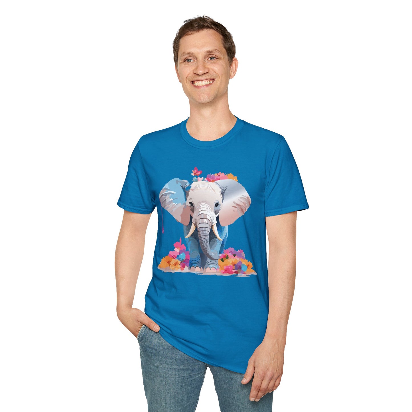 Elephant Shirt, T Shirt with Elephant, Elephant on T Shirt, T Shirt with Animation, Animals Tee Shirt