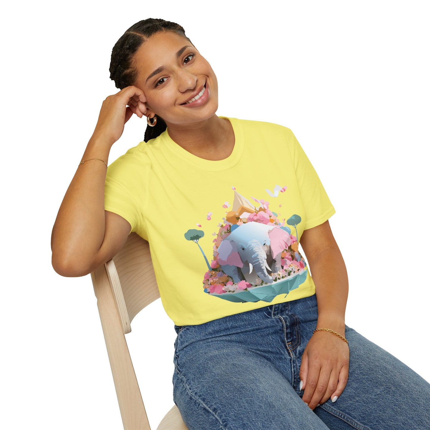 Elephant Shirt, T Shirt with Elephant, Elephant on T Shirt, T Shirt with Animation, Animals Tee Shirt