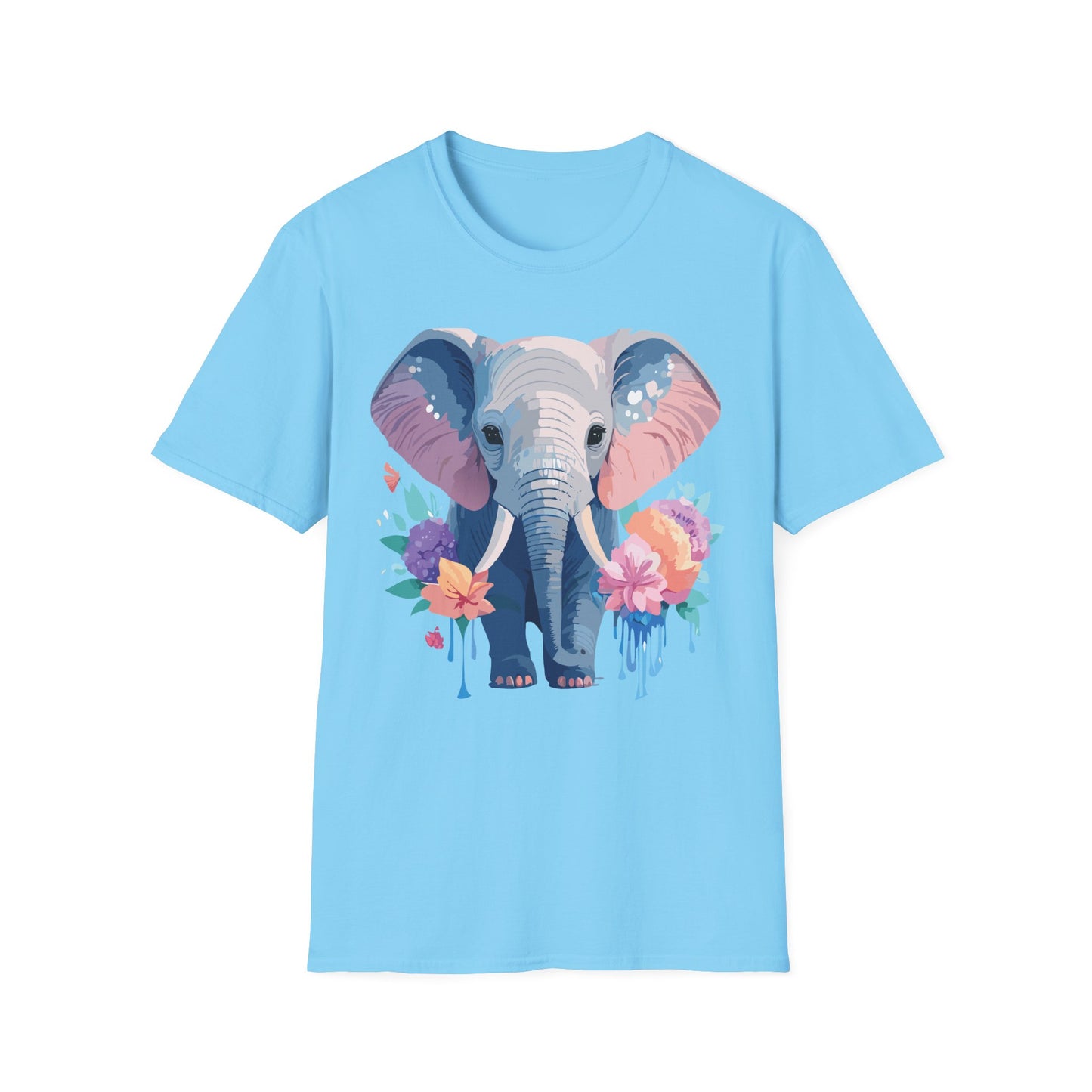 Elephant Graphic Unisex Softstyle 100 Cotton T-Shirt with Animal Design Artwork 19