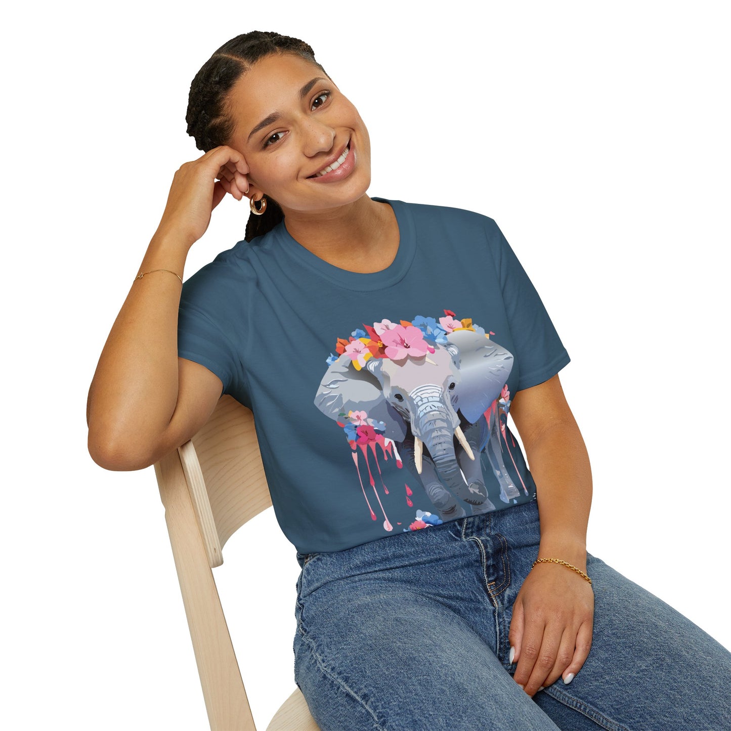 Elephant Shirt, T Shirt with Elephant, Elephant on T Shirt, T Shirt with Animation, Animals Tee Shirt
