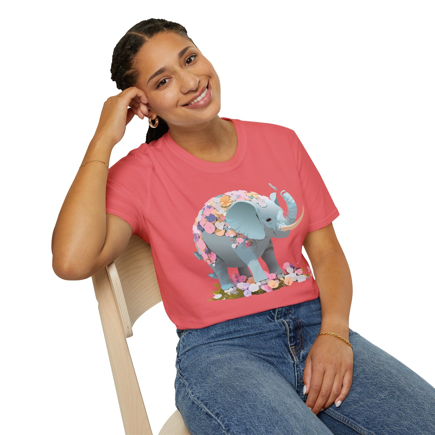 Elephant Shirt, T Shirt with Elephant, Elephant on T Shirt, T Shirt with Animation, Animals Tee Shirt