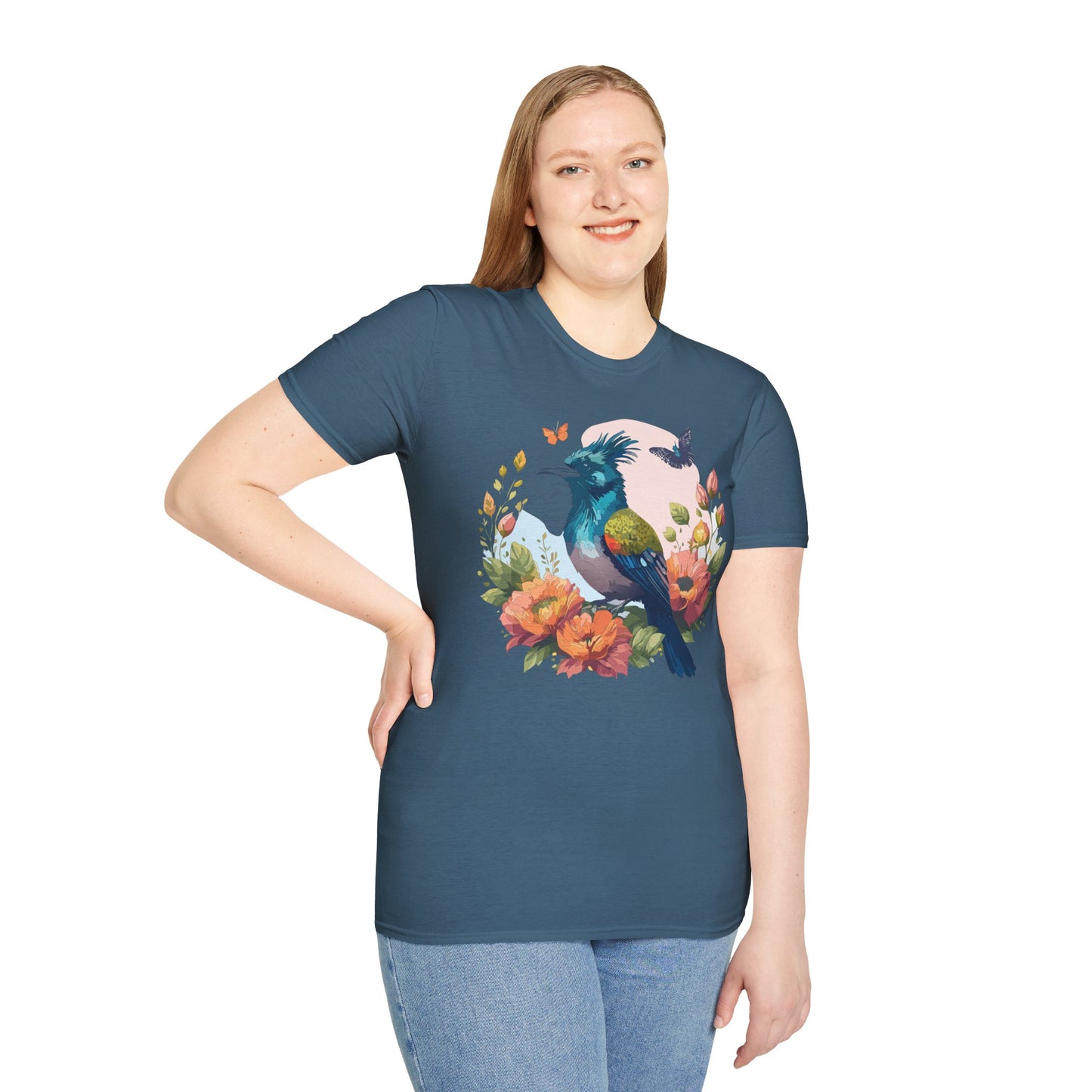 Bird T-Shirt, Floral Bird T Shirt, Shirt with Bird, Shirt with Animal