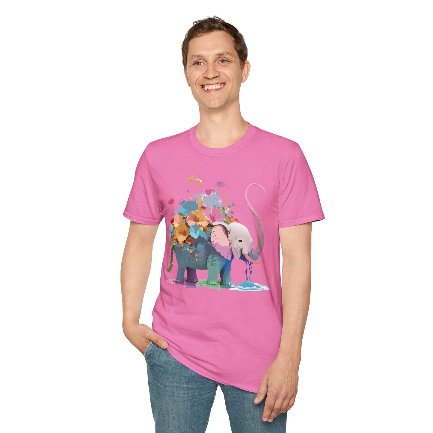 Elephant Shirt, T Shirt with Elephant, Elephant on T Shirt, T Shirt with Animation, Animals Tee Shirt