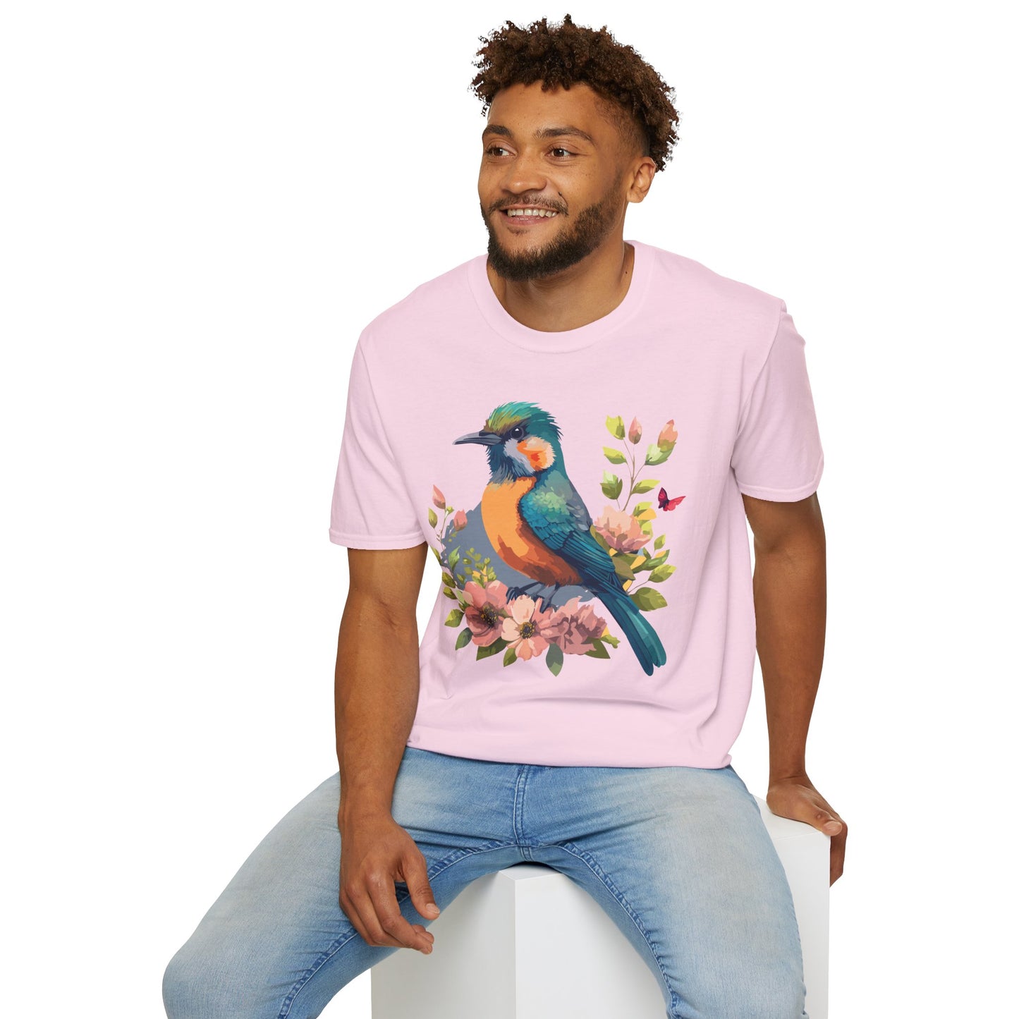 Bird T-Shirt, Floral Bird T Shirt, Shirt with Bird, Shirt with Animal