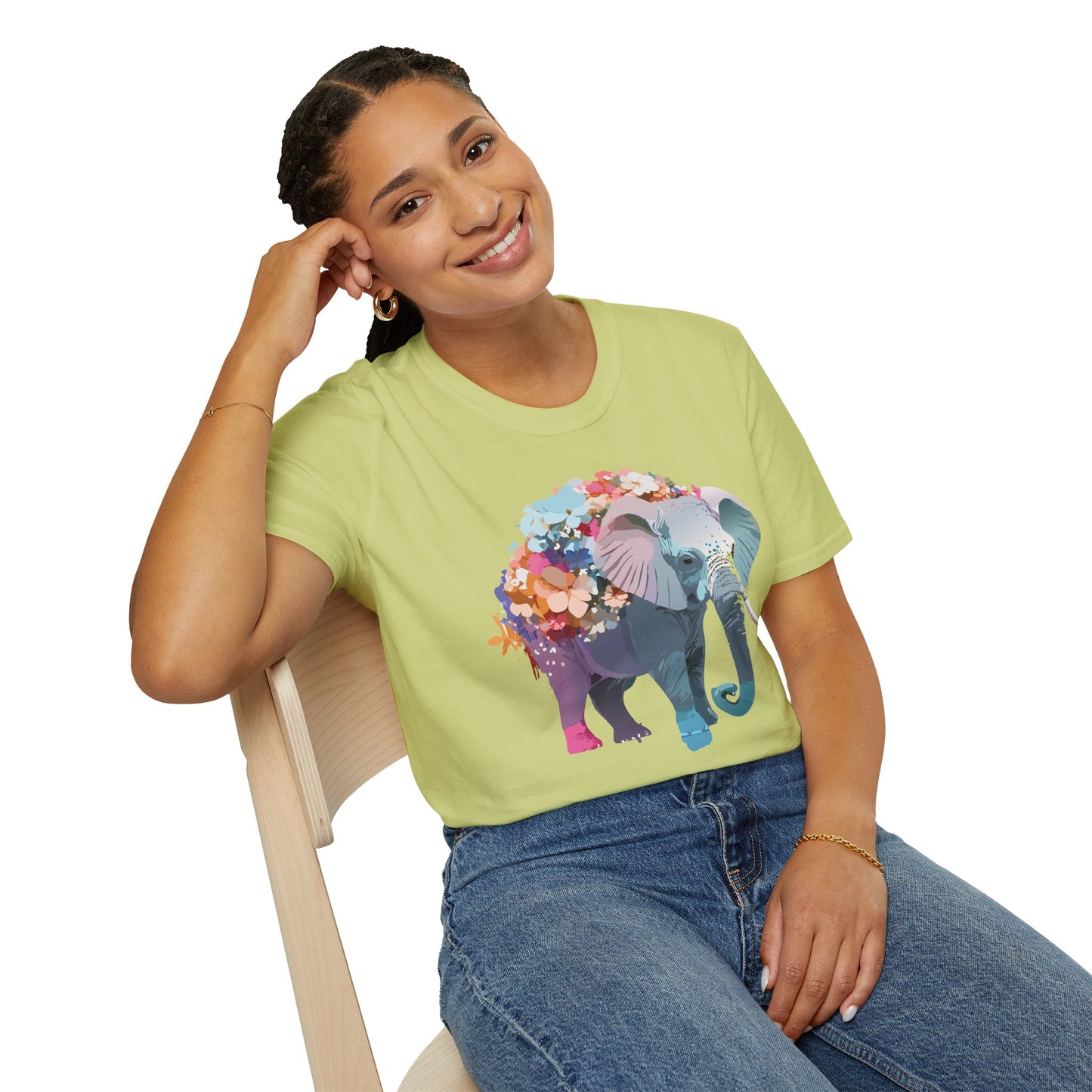 Elephant Shirt, T Shirt with Elephant, Elephant on T Shirt, T Shirt with Animation, Animals Tee Shirt