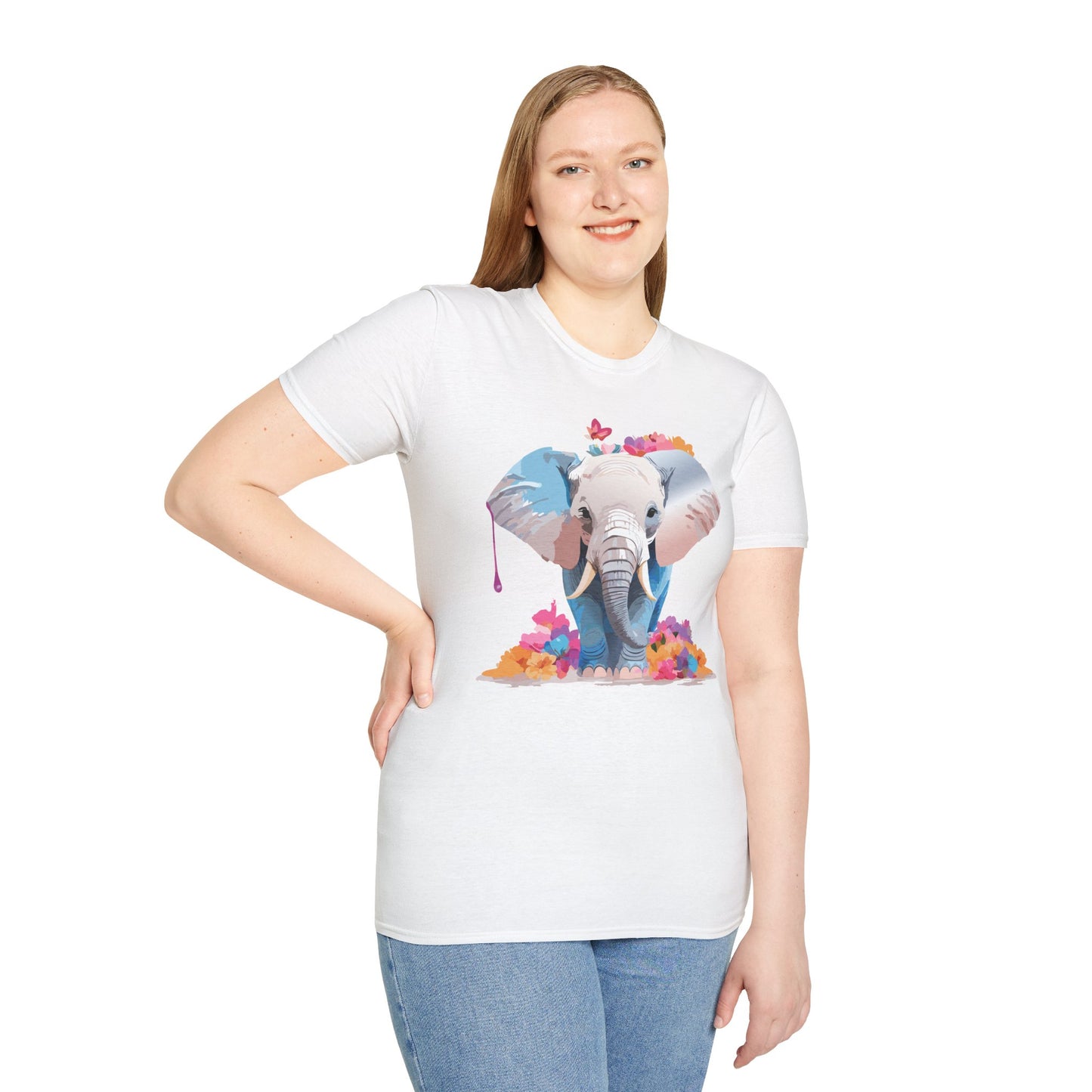Elephant Shirt, T Shirt with Elephant, Elephant on T Shirt, T Shirt with Animation, Animals Tee Shirt