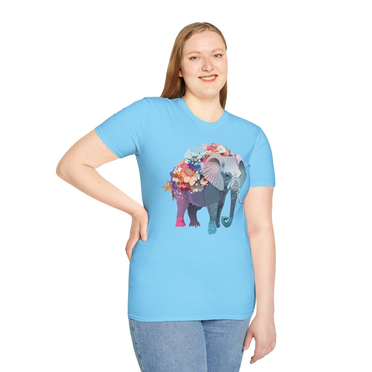 Elephant Shirt, T Shirt with Elephant, Elephant on T Shirt, T Shirt with Animation, Animals Tee Shirt