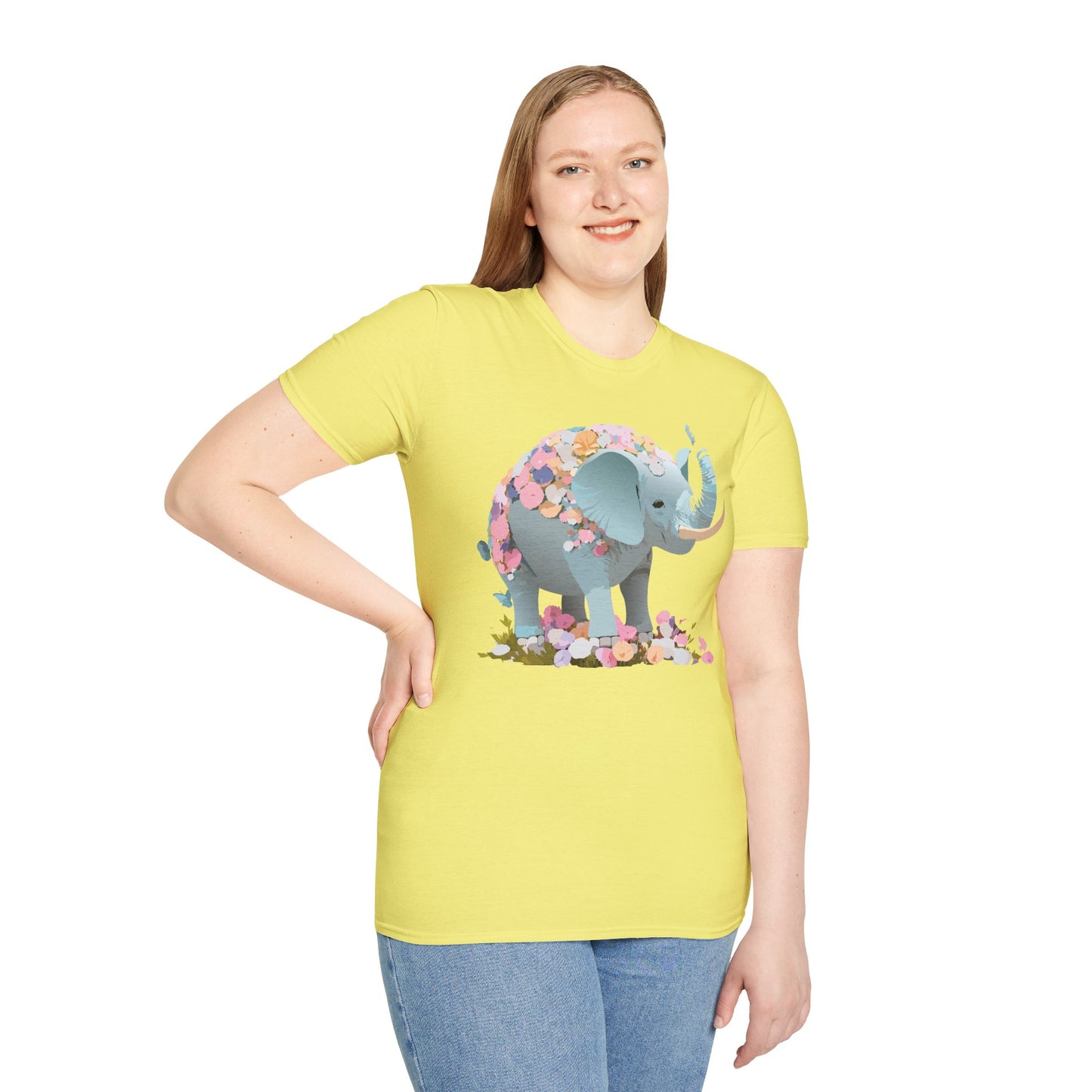 Elephant Shirt, T Shirt with Elephant, Elephant on T Shirt, T Shirt with Animation, Animals Tee Shirt