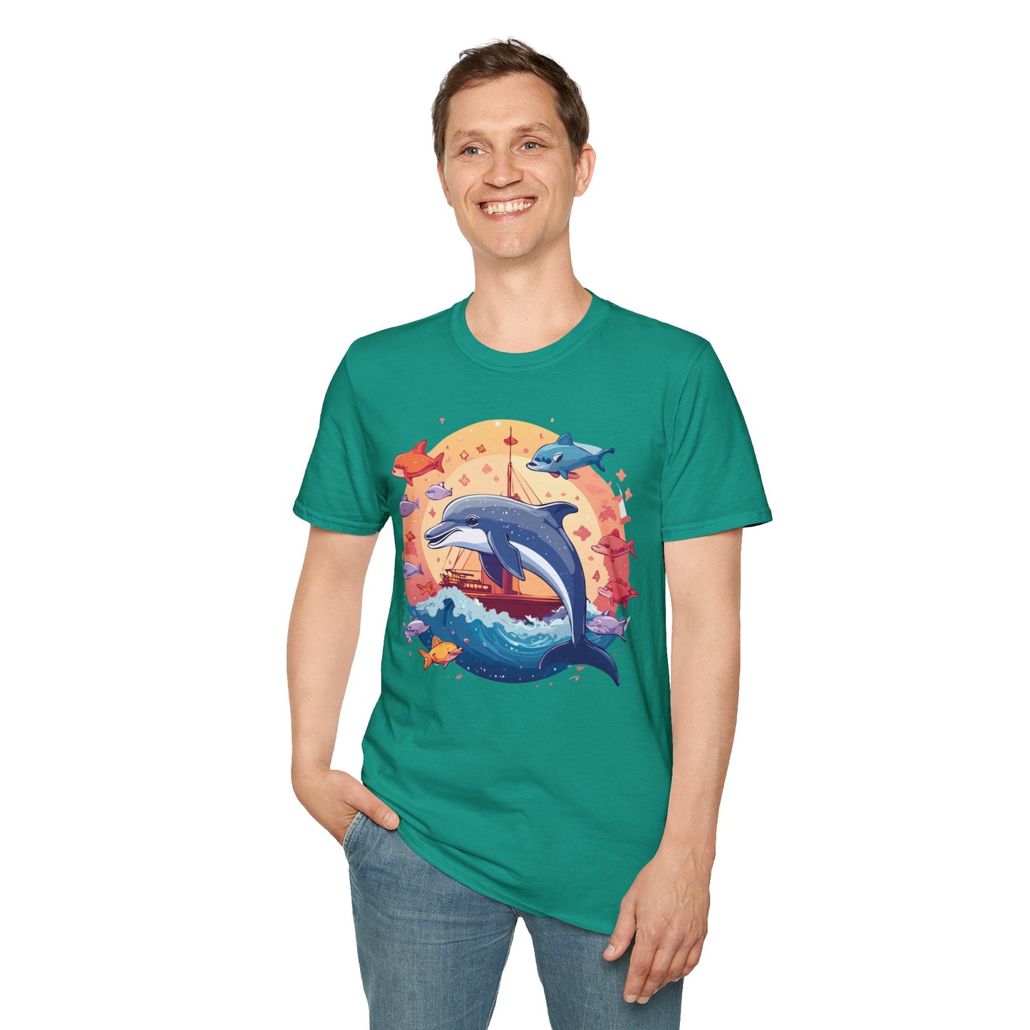 Dolphin Shirts, Shirt with Dolphin, Fish Tee Shirt, Animal Shirt