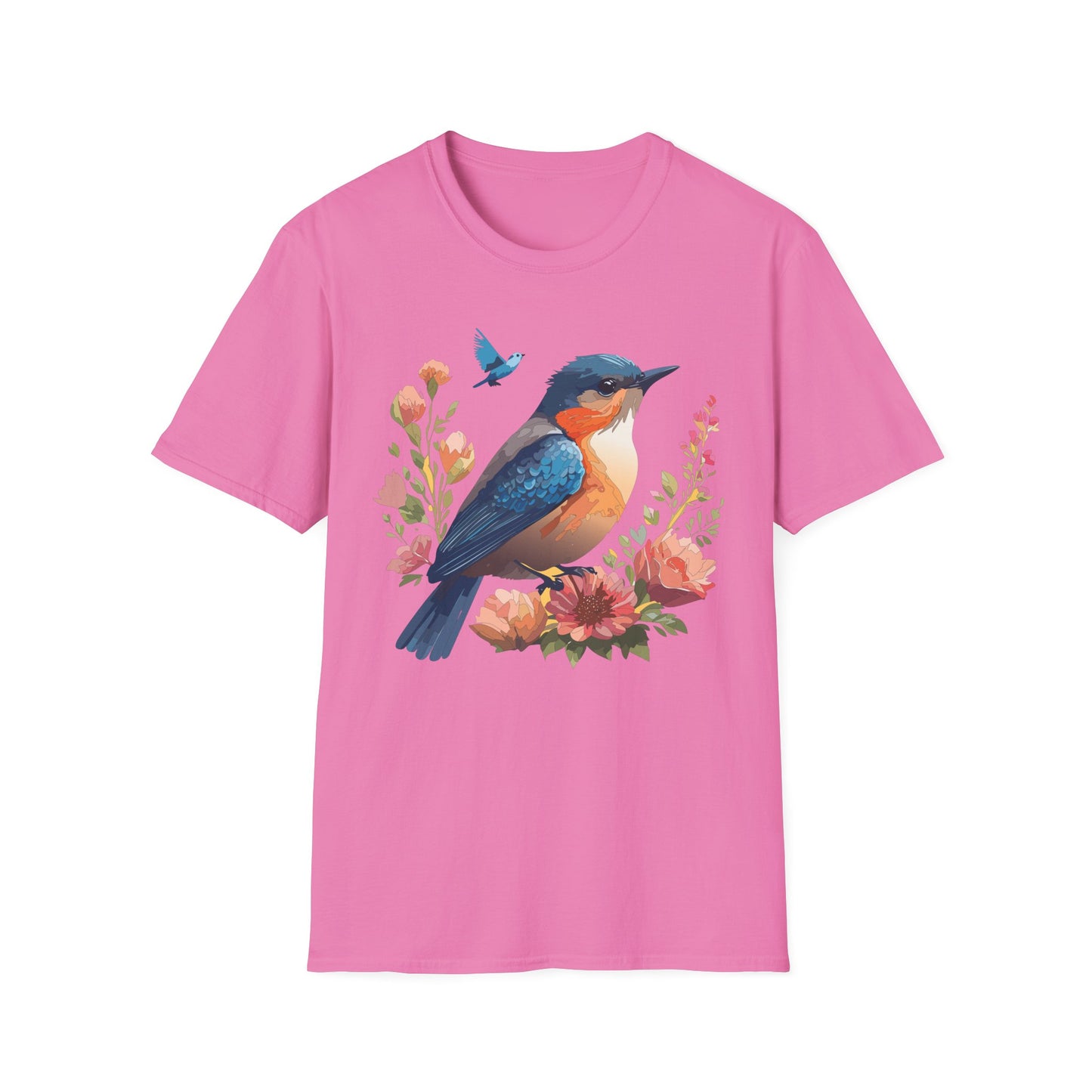 Bird T-Shirt, Floral Bird T Shirt, Shirt with Bird, Shirt with Animal