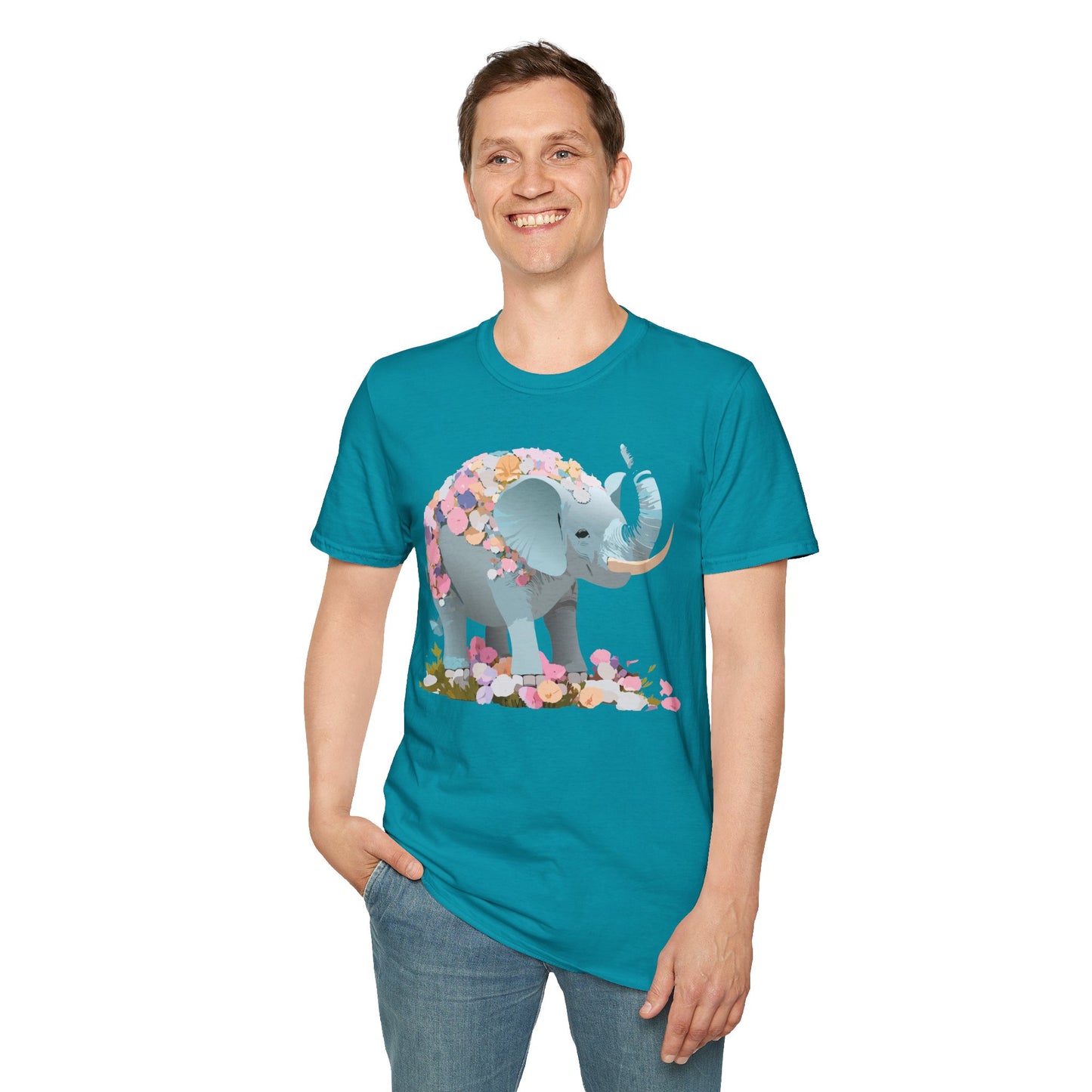 Elephant Shirt, T Shirt with Elephant, Elephant on T Shirt, T Shirt with Animation, Animals Tee Shirt