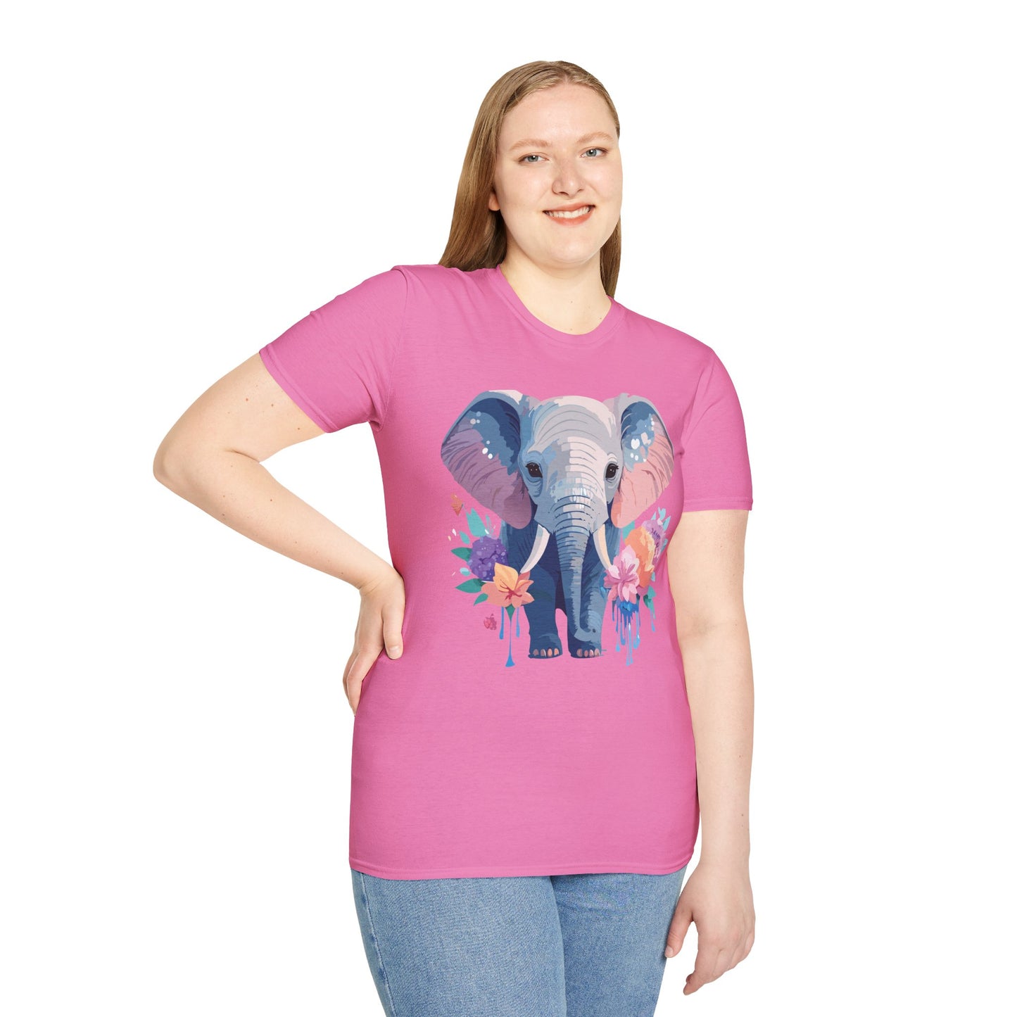 Elephant Shirt, T Shirt with Elephant, Elephant on T Shirt, T Shirt with Animation, Animals Tee Shirt