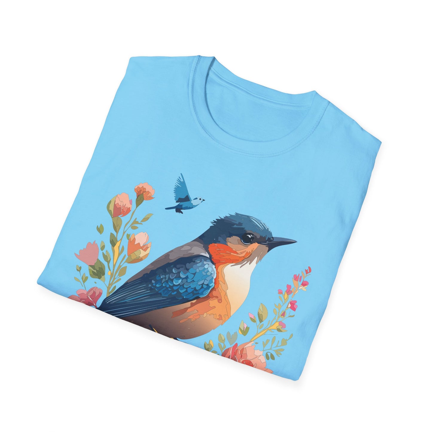 Bird T-Shirt, Floral Bird T Shirt, Shirt with Bird, Shirt with Animal