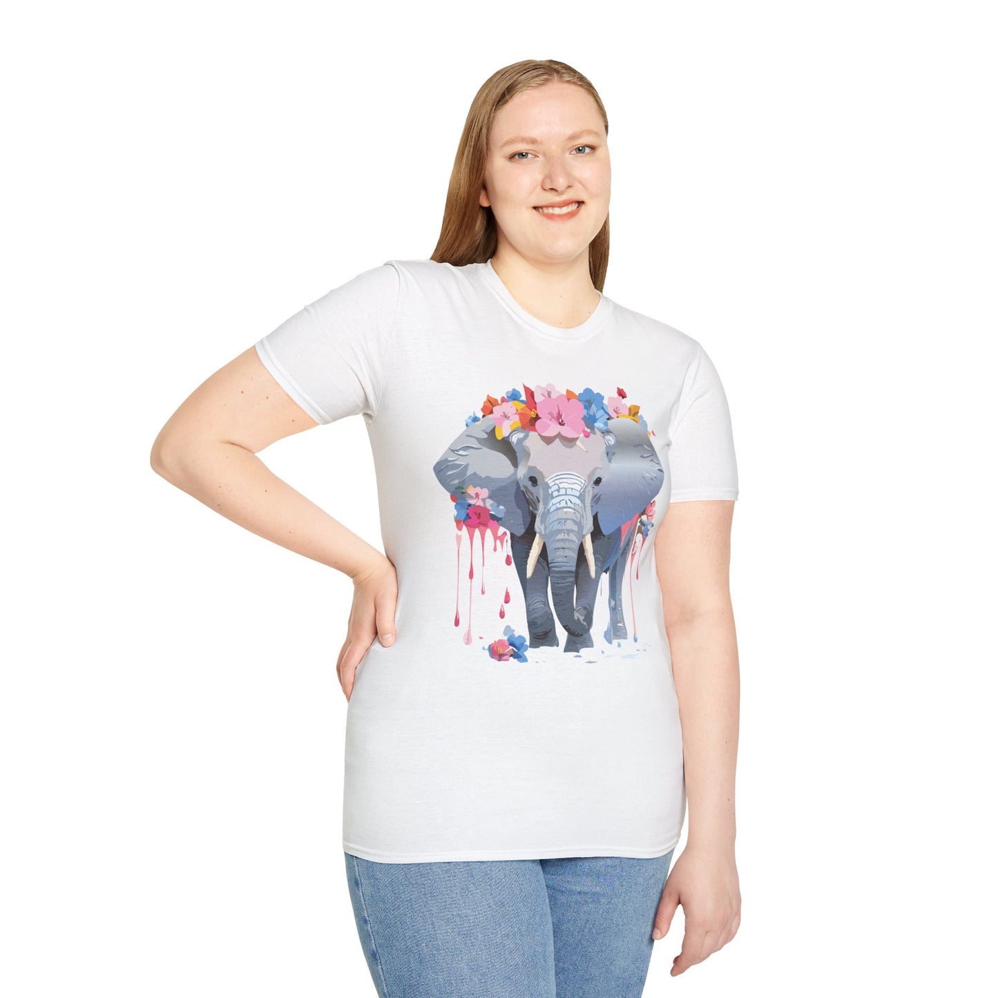 Elephant Shirt, T Shirt with Elephant, Elephant on T Shirt, T Shirt with Animation, Animals Tee Shirt
