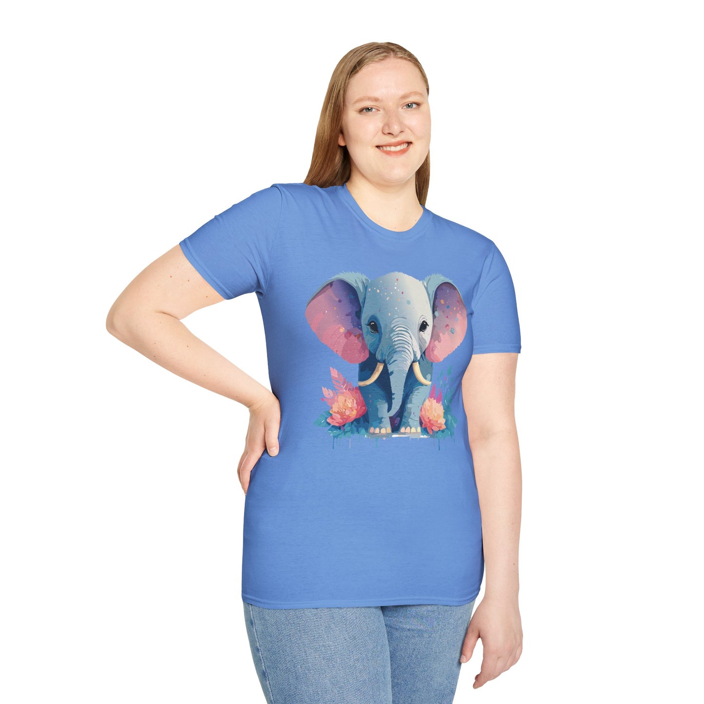 Elephant Shirt, T Shirt with Elephant, Elephant on T Shirt, T Shirt with Animation, Animals Tee Shirt