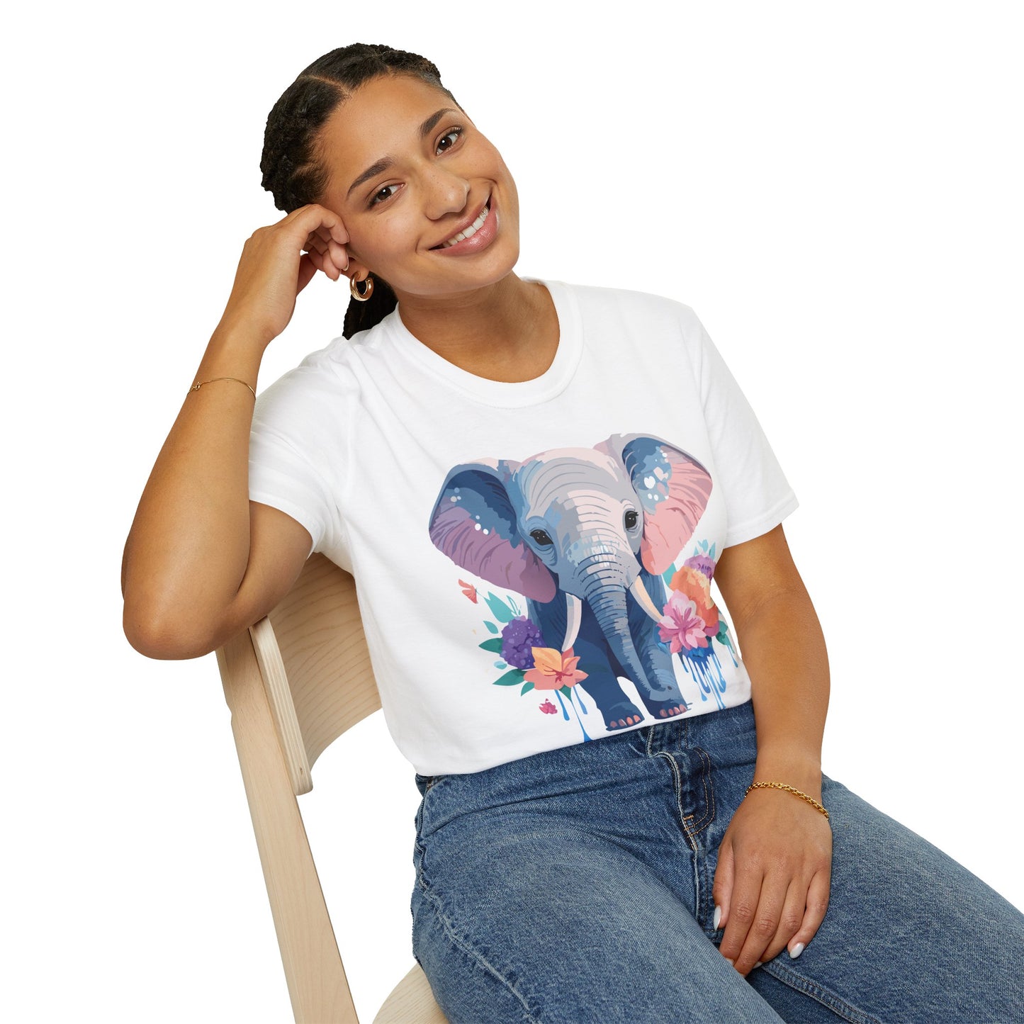 Elephant Shirt, T Shirt with Elephant, Elephant on T Shirt, T Shirt with Animation, Animals Tee Shirt