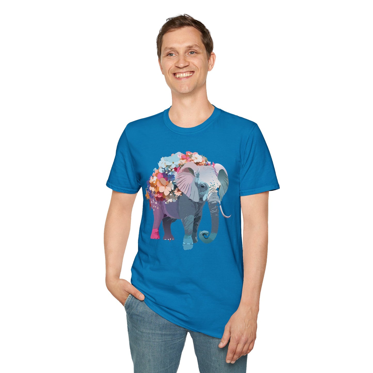 Elephant Shirt, T Shirt with Elephant, Elephant on T Shirt, T Shirt with Animation, Animals Tee Shirt