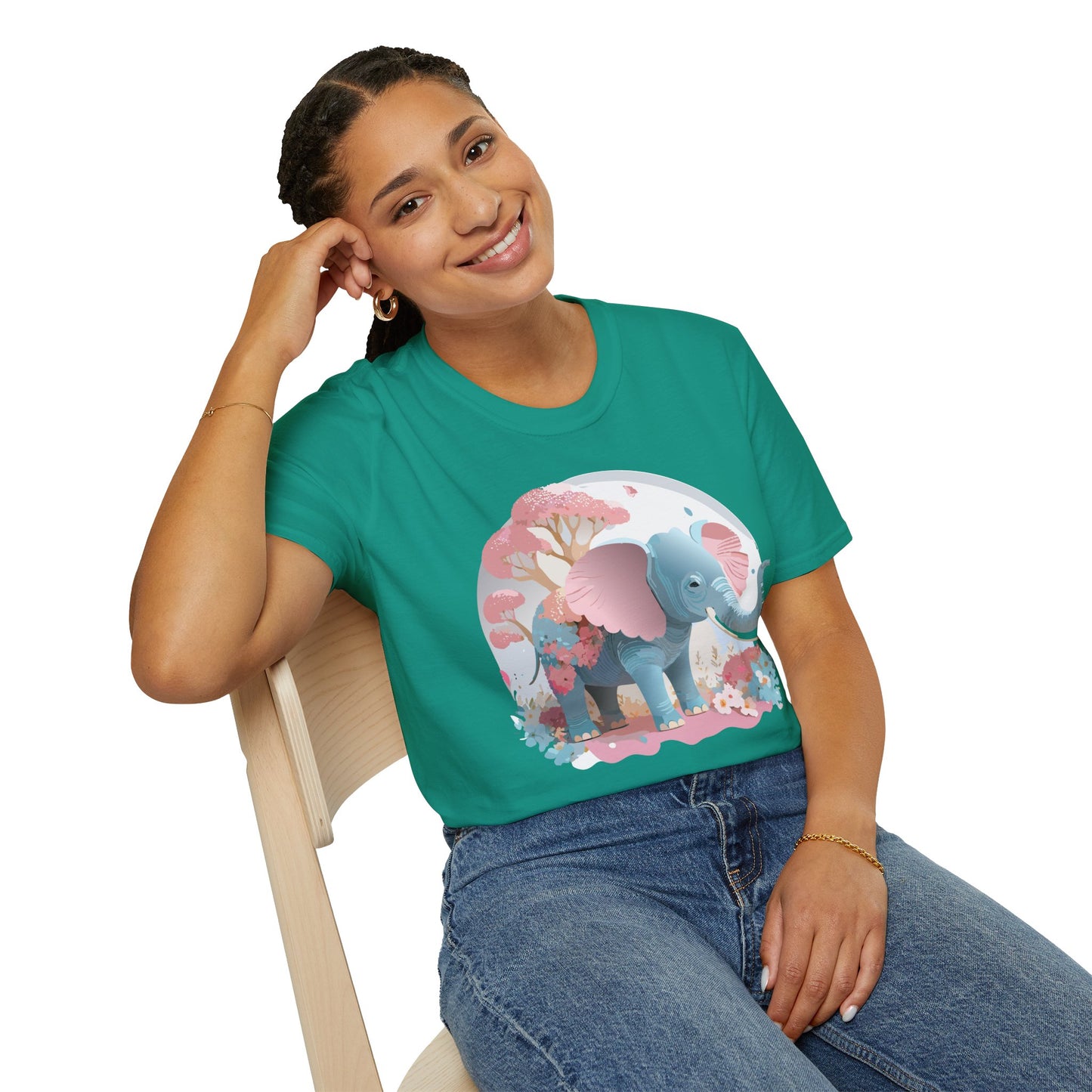 Elephant Shirt, T Shirt with Elephant, Elephant on T Shirt, T Shirt with Animation, Animals Tee Shirt