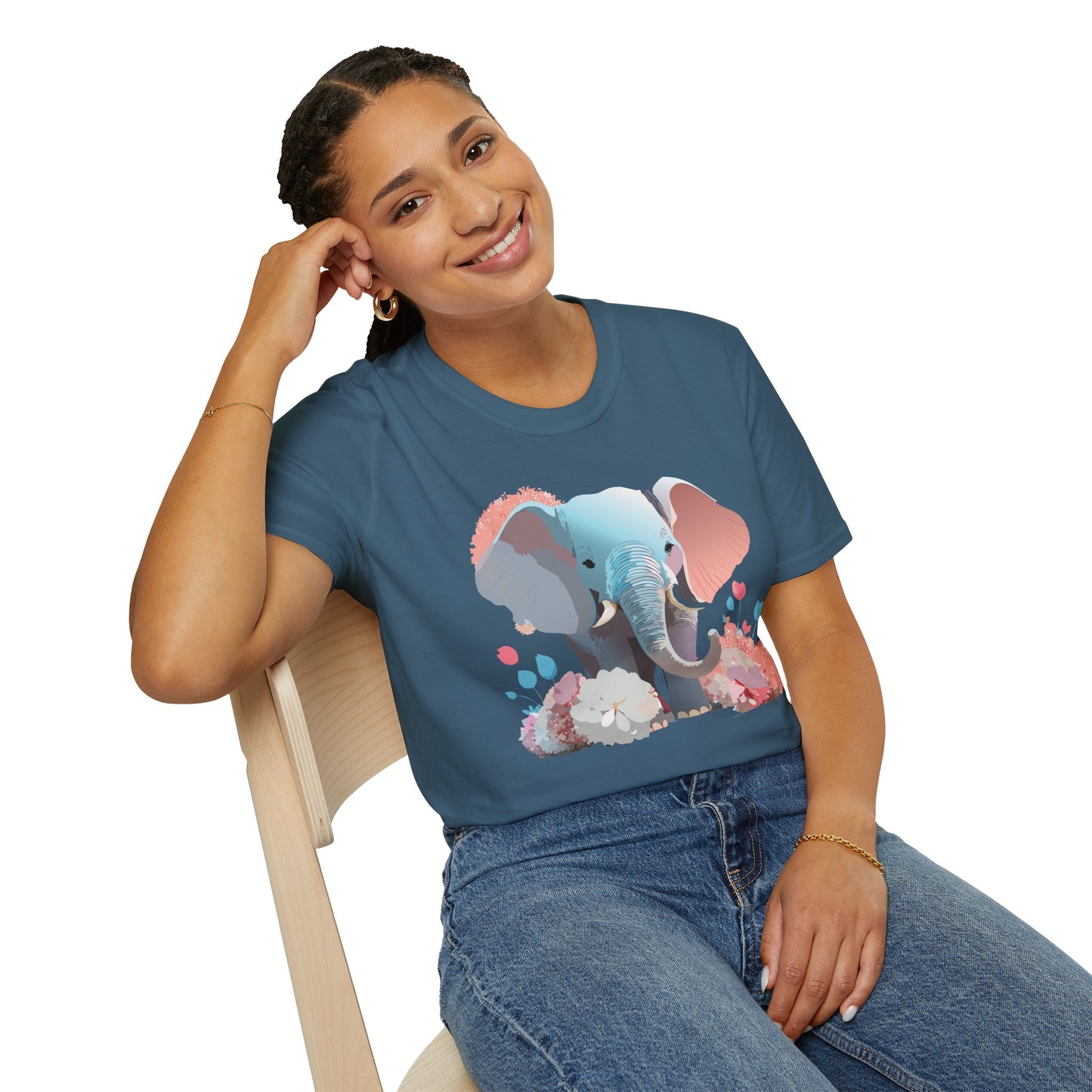 Elephant Shirt, T Shirt with Elephant, Elephant on T Shirt, T Shirt with Animation, Animals Tee Shirt