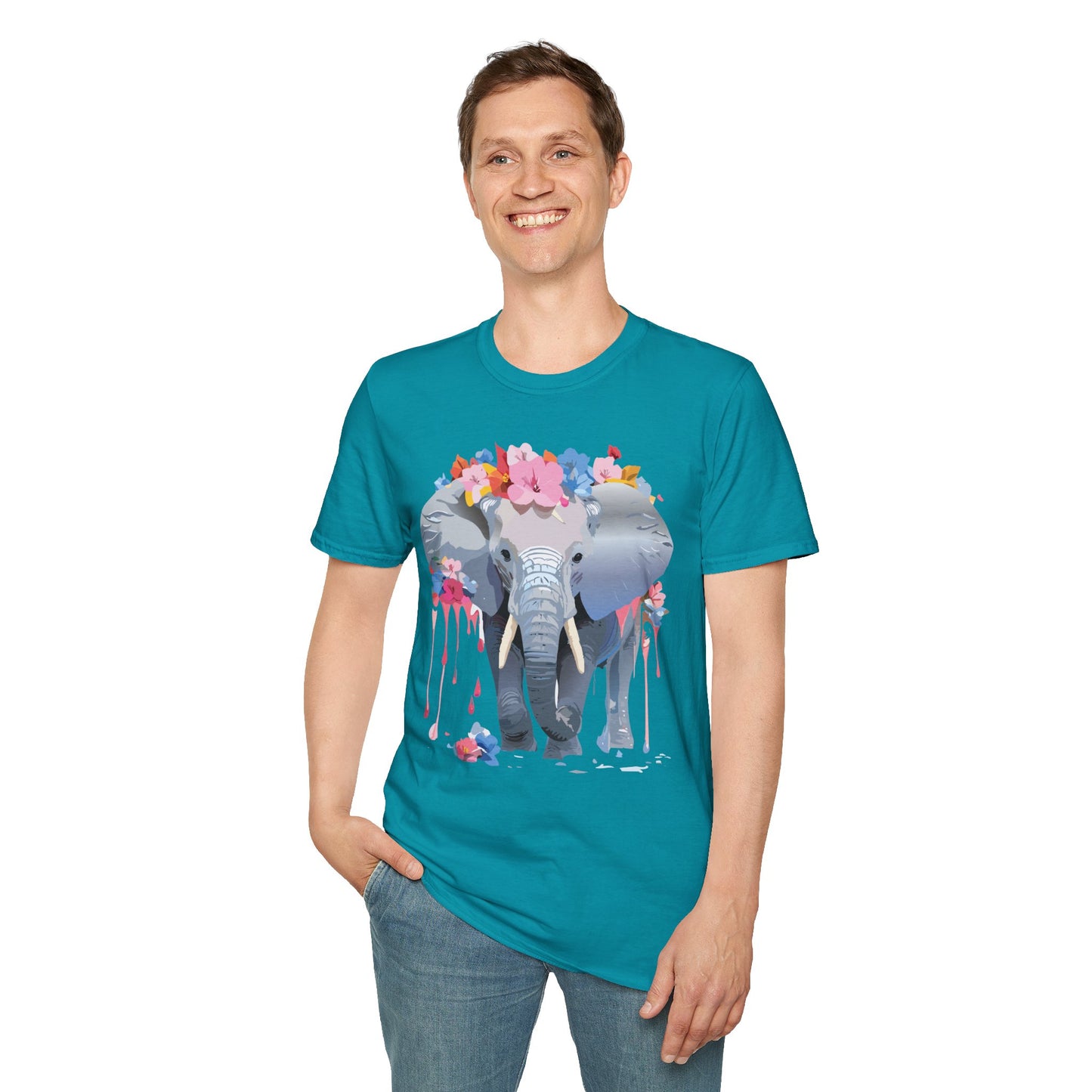 Elephant Shirt, T Shirt with Elephant, Elephant on T Shirt, T Shirt with Animation, Animals Tee Shirt