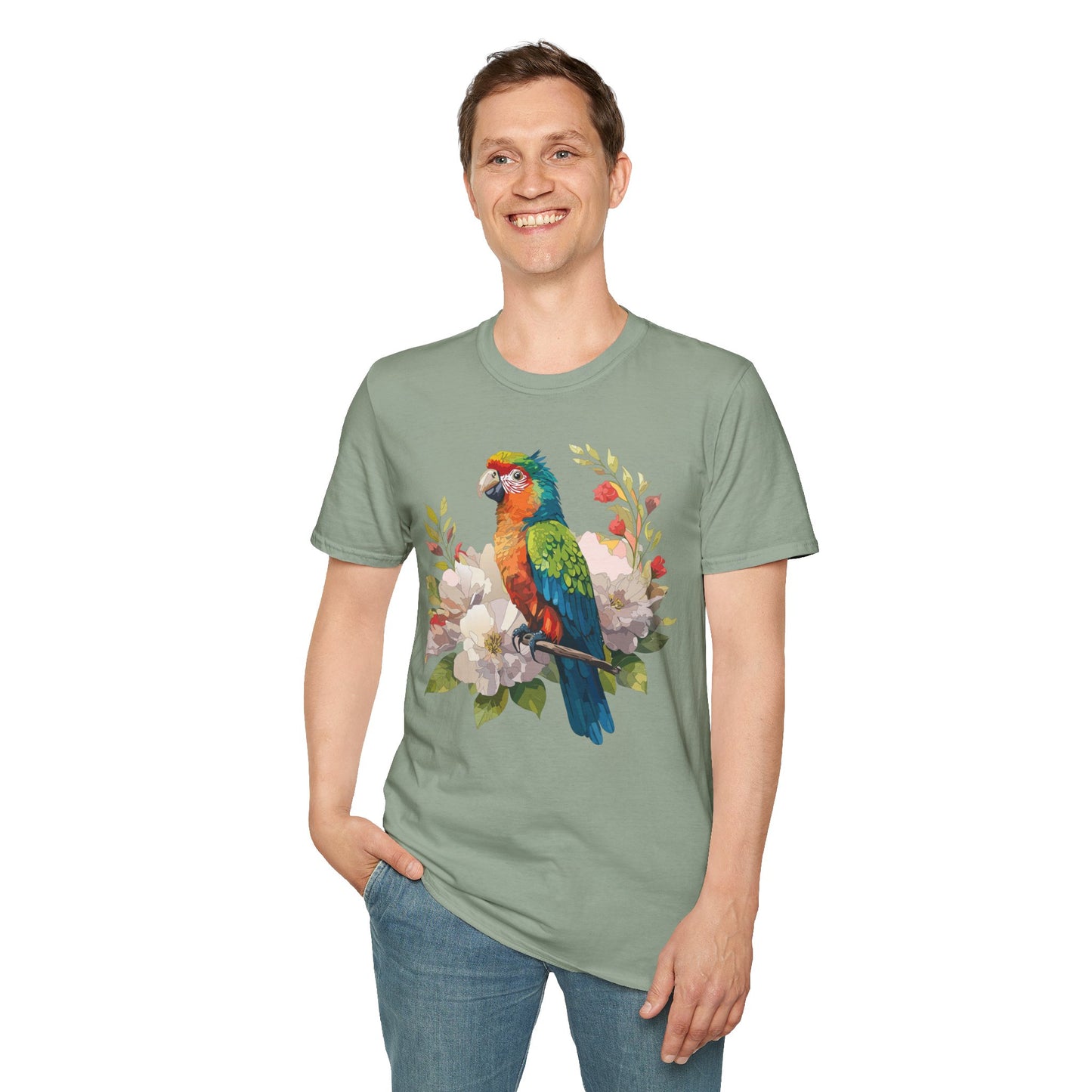 Bird T-Shirt, Floral Bird T Shirt, Shirt with Bird, Shirt with Animal