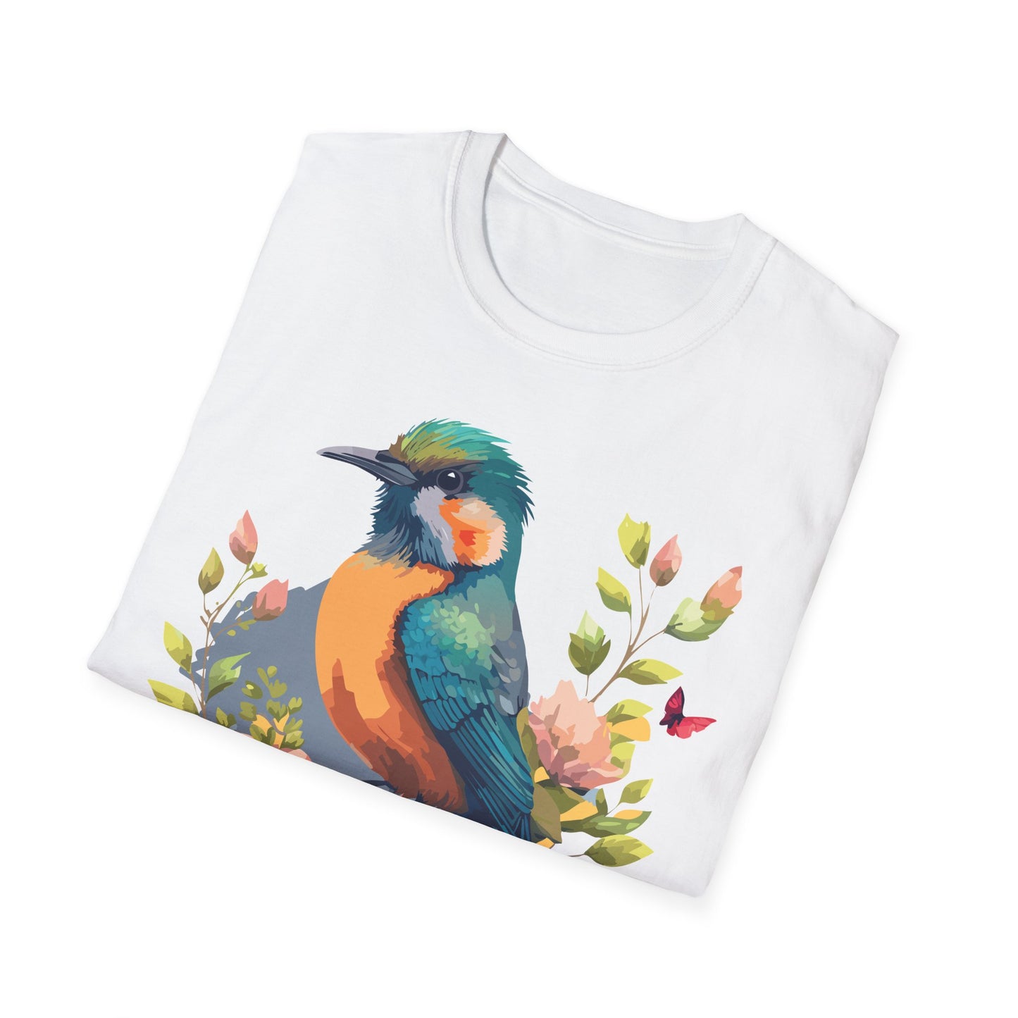Bird T-Shirt, Floral Bird T Shirt, Shirt with Bird, Shirt with Animal
