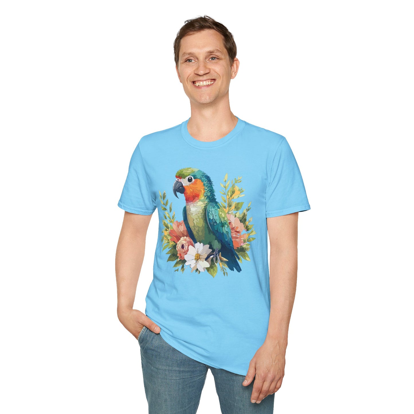Bird T-Shirt, Floral Bird T Shirt, Shirt with Bird, Shirt with Animal
