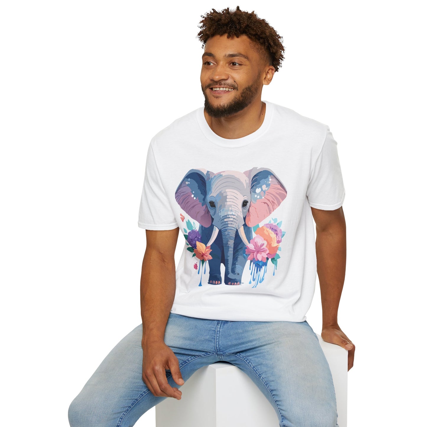 Elephant Shirt, T Shirt with Elephant, Elephant on T Shirt, T Shirt with Animation, Animals Tee Shirt