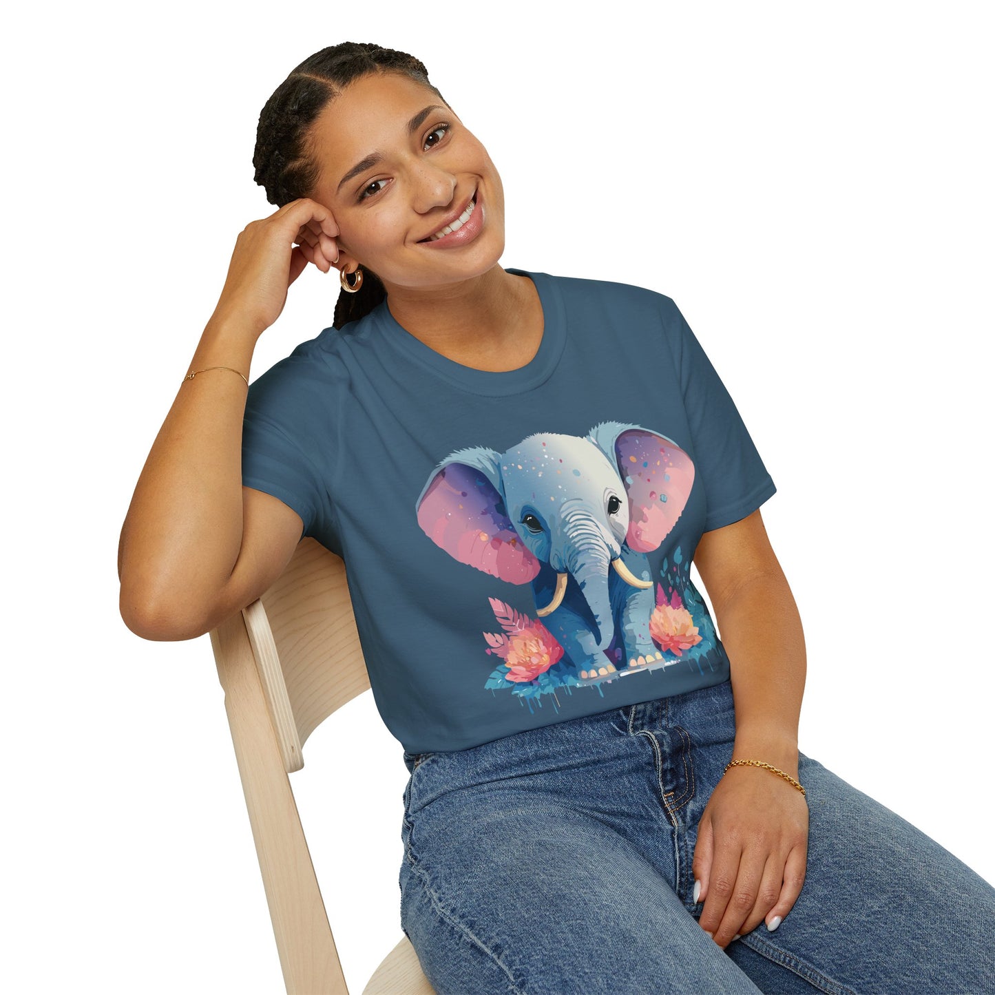 Elephant Shirt, T Shirt with Elephant, Elephant on T Shirt, T Shirt with Animation, Animals Tee Shirt