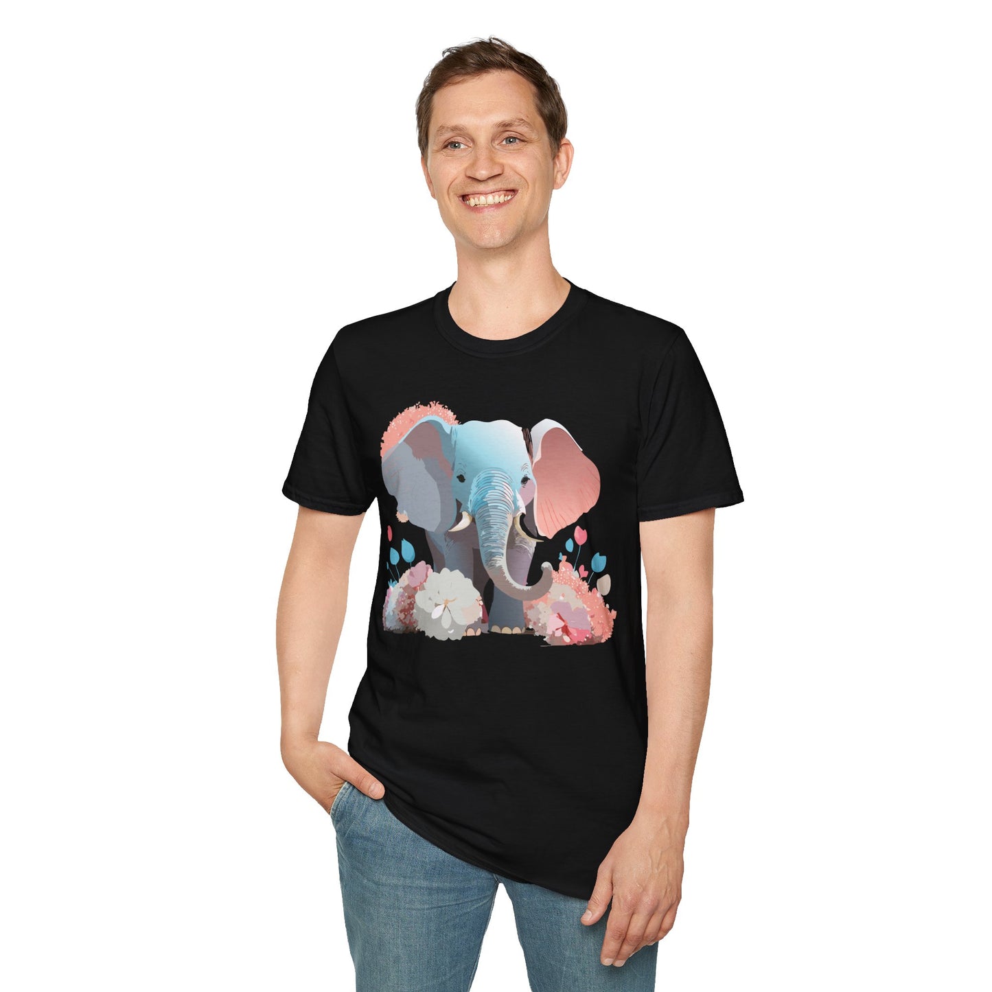 Elephant Shirt, T Shirt with Elephant, Elephant on T Shirt, T Shirt with Animation, Animals Tee Shirt