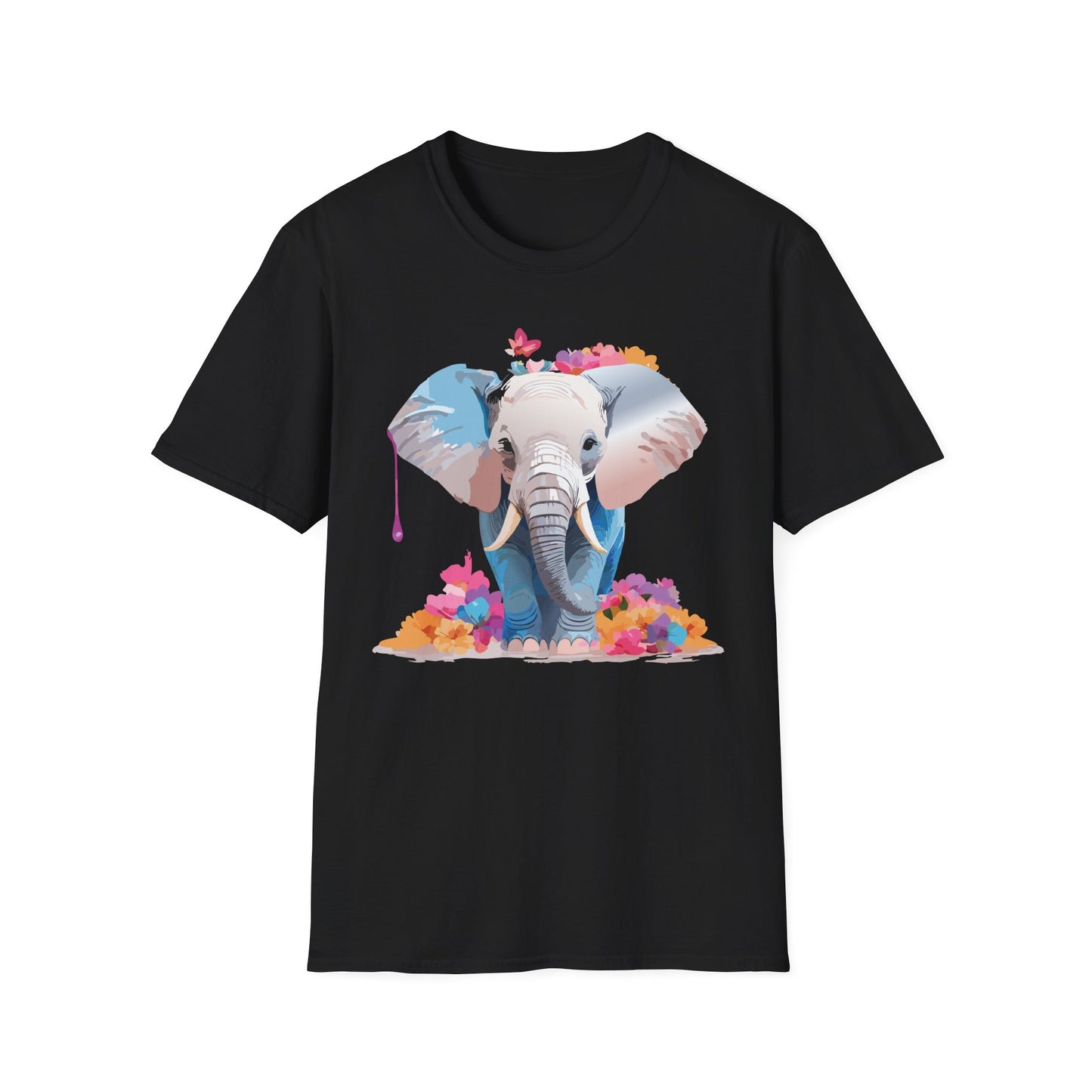 Elephant Shirt, T Shirt with Elephant, Elephant on T Shirt, T Shirt with Animation, Animals Tee Shirt