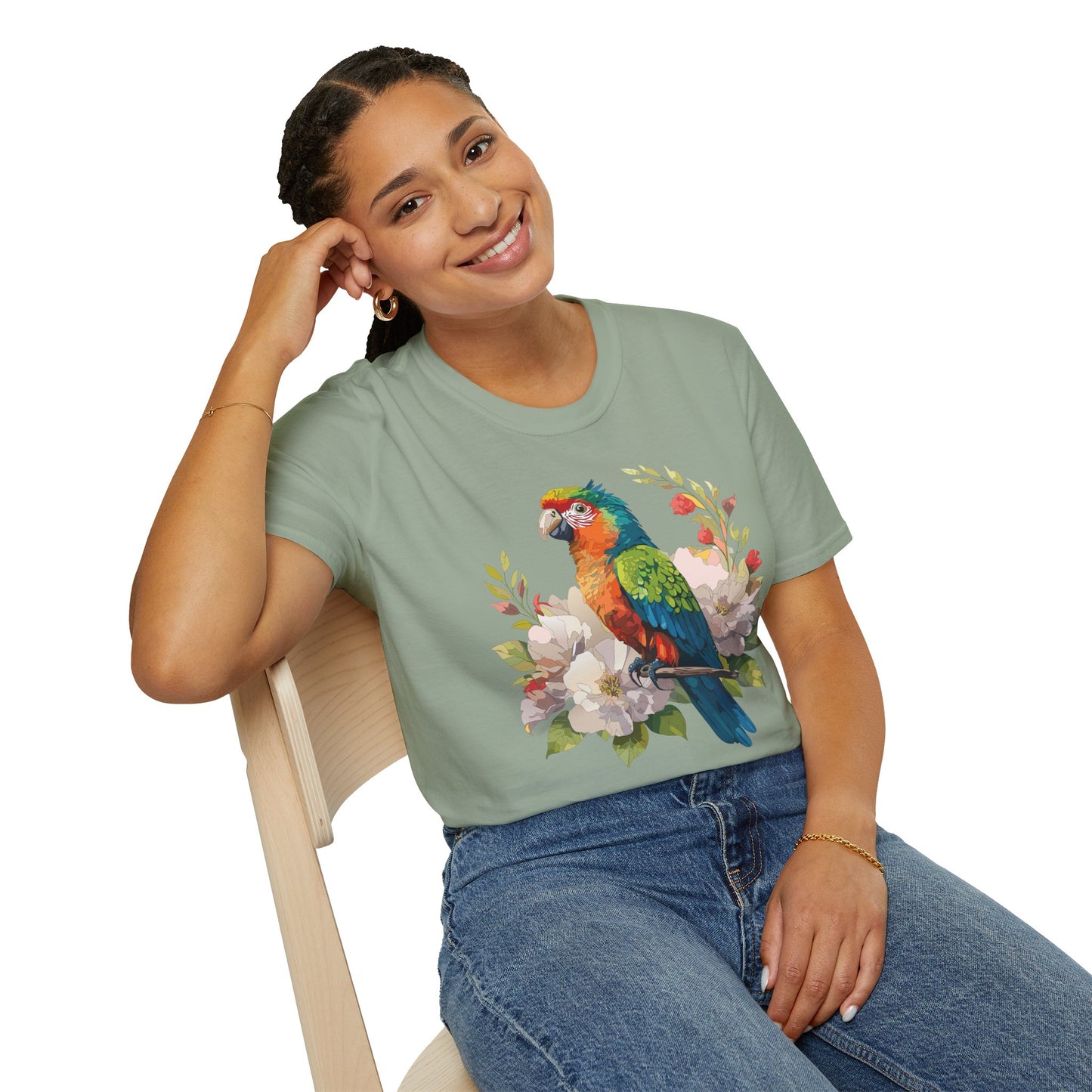 Bird T-Shirt, Floral Bird T Shirt, Shirt with Bird, Shirt with Animal